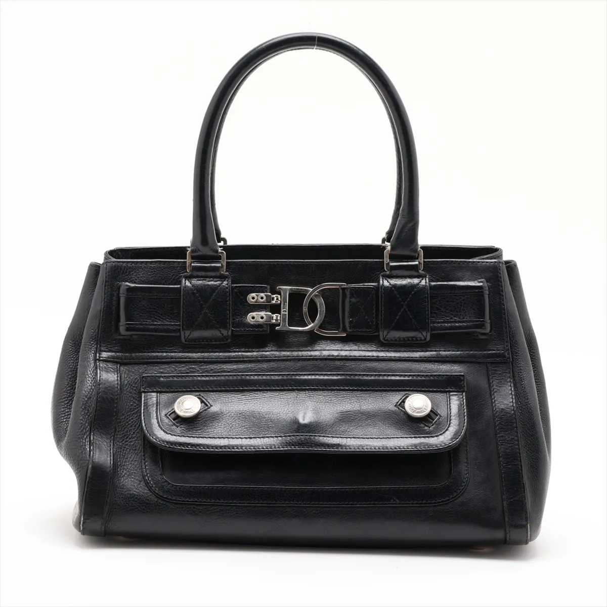 Flight Line Leather Handbag, Black