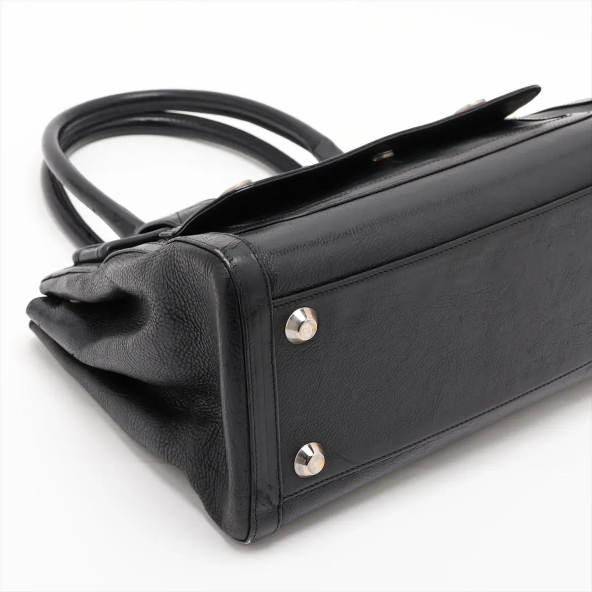 Flight Line Leather Handbag, Black — view 4