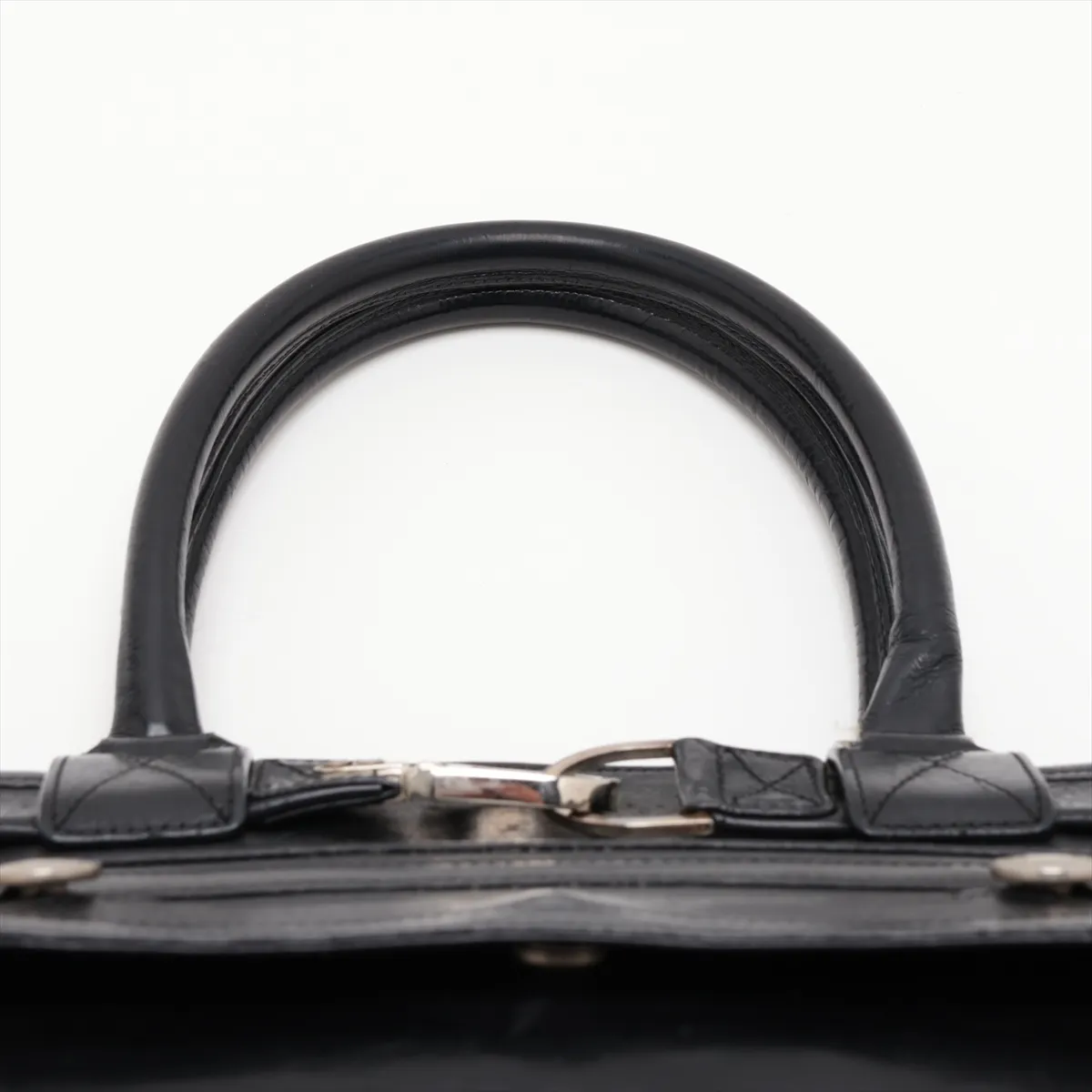 Flight Line Leather Handbag, Black — view 6