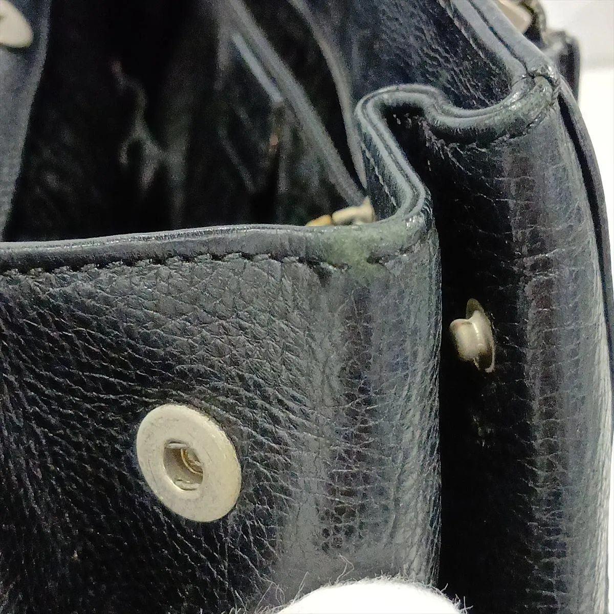 Flight Line Leather Handbag, Black — view 10