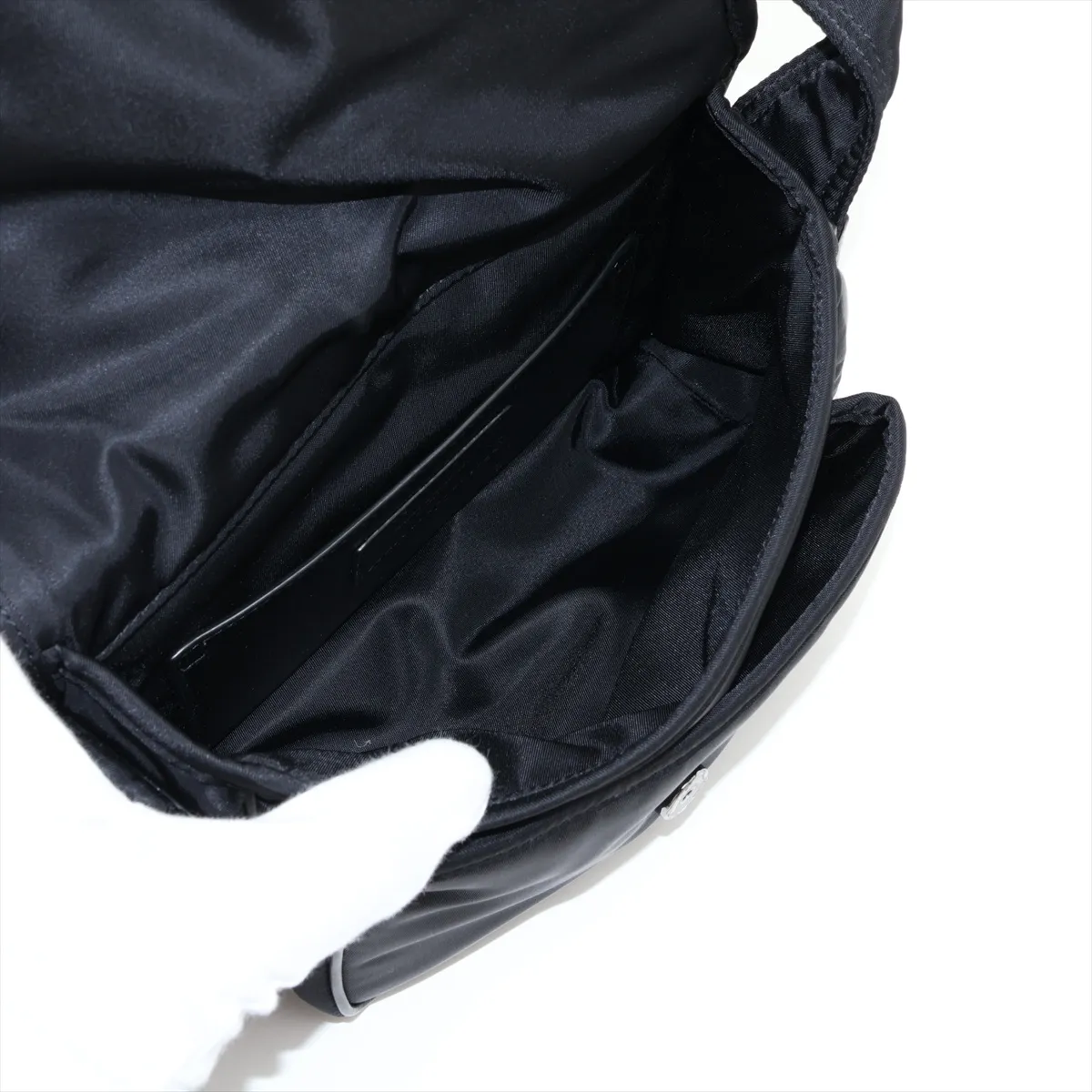 Niki 776611 Nylon Shoulder Bag, Black — view 6