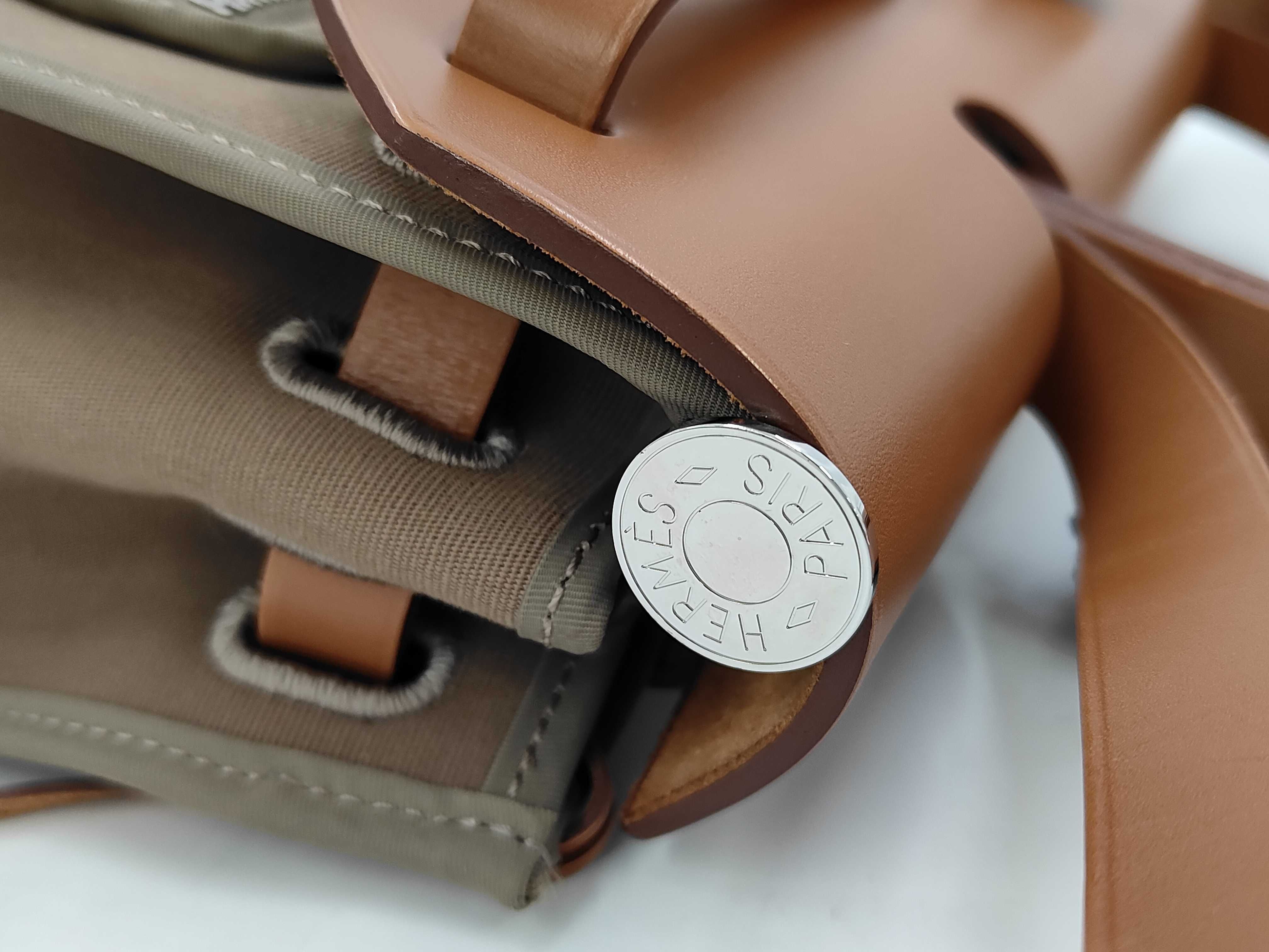 Hermès Herback Zip PM Toile Military C stamp Silver hardware handbag — view 12