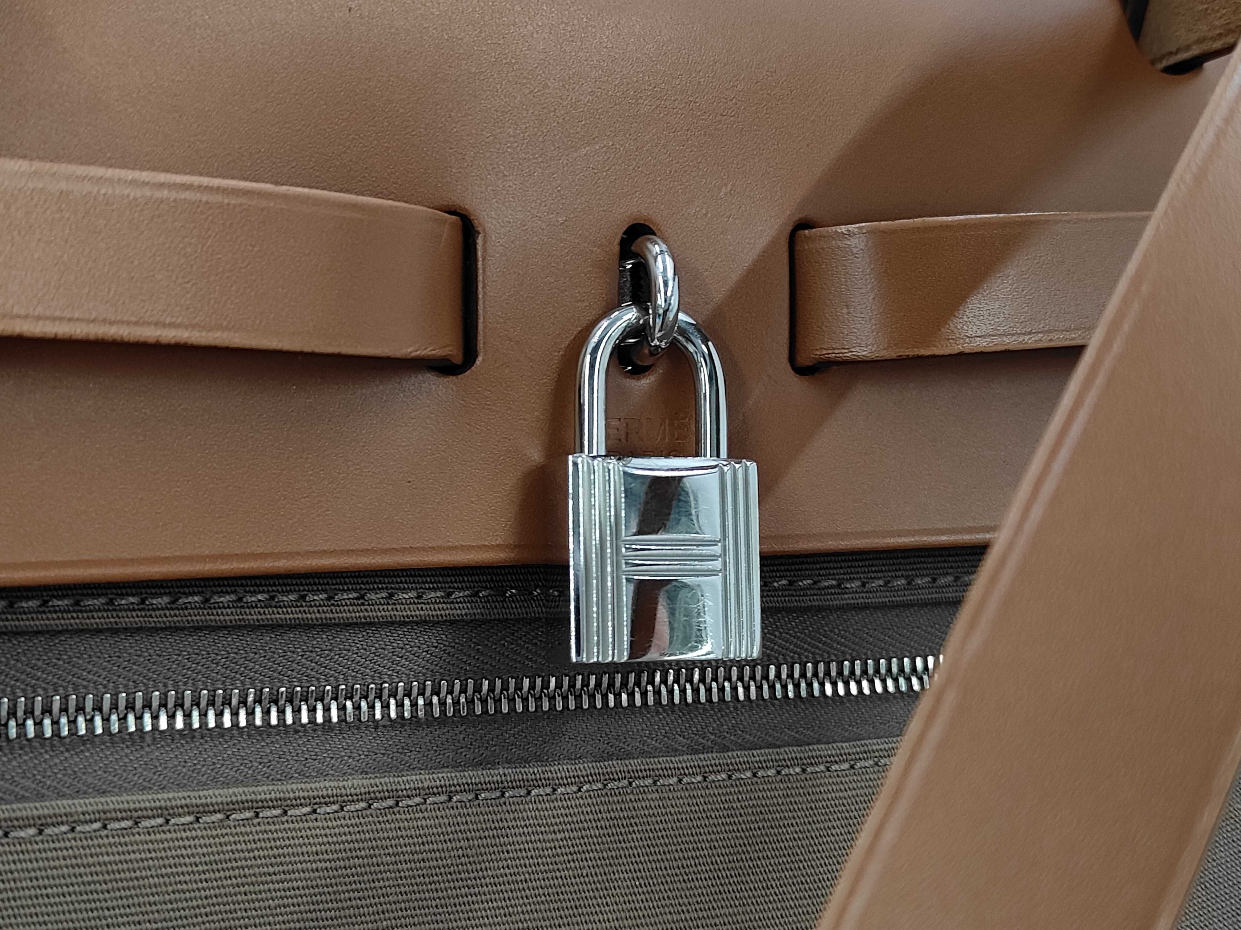 Hermès Herback Zip PM Toile Military C stamp Silver hardware handbag — view 9