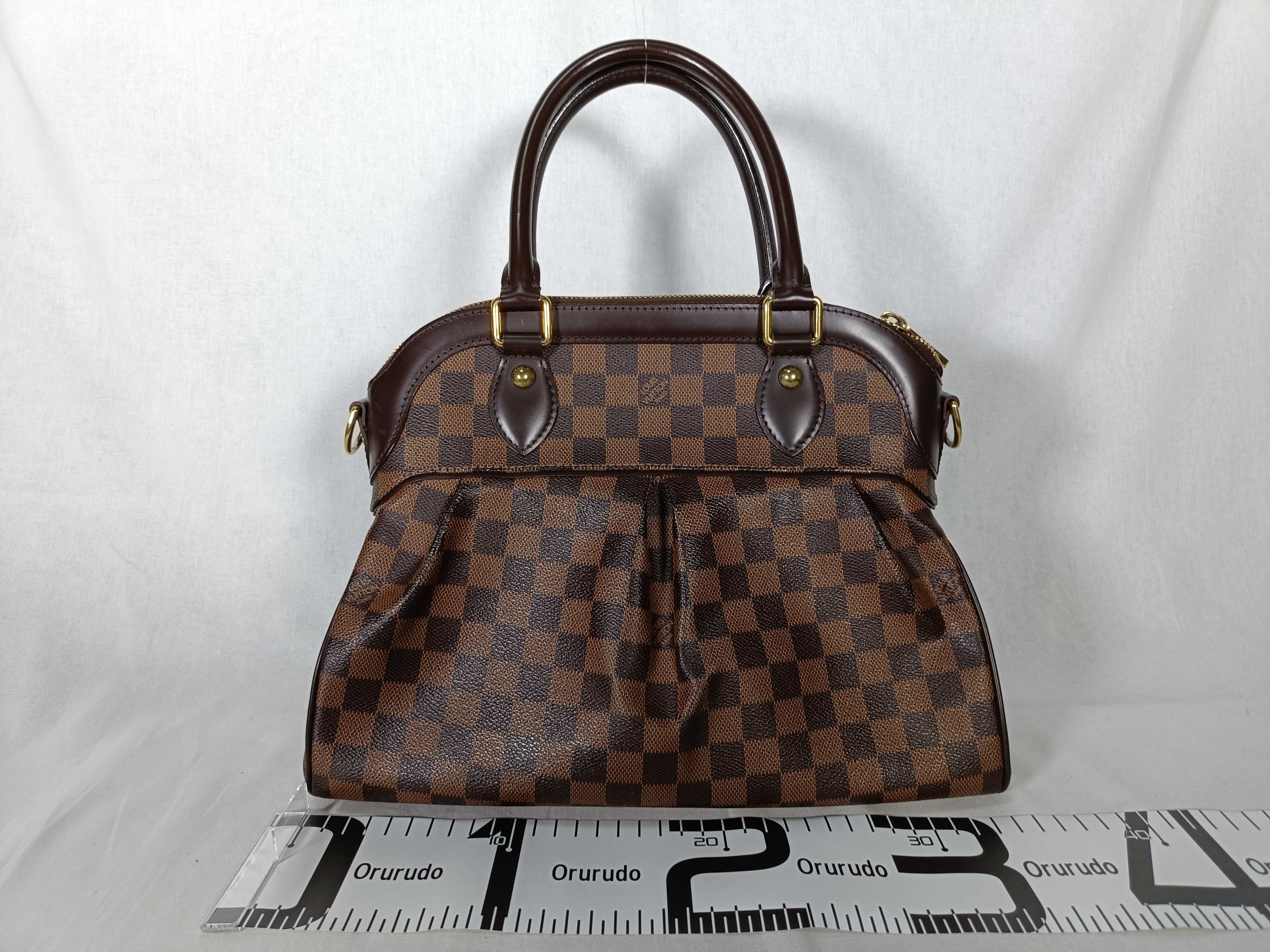 Damier Trevi PM Damier Ebene 2-way handbag, brown with gold hardware, N51997 tote bag — view 2