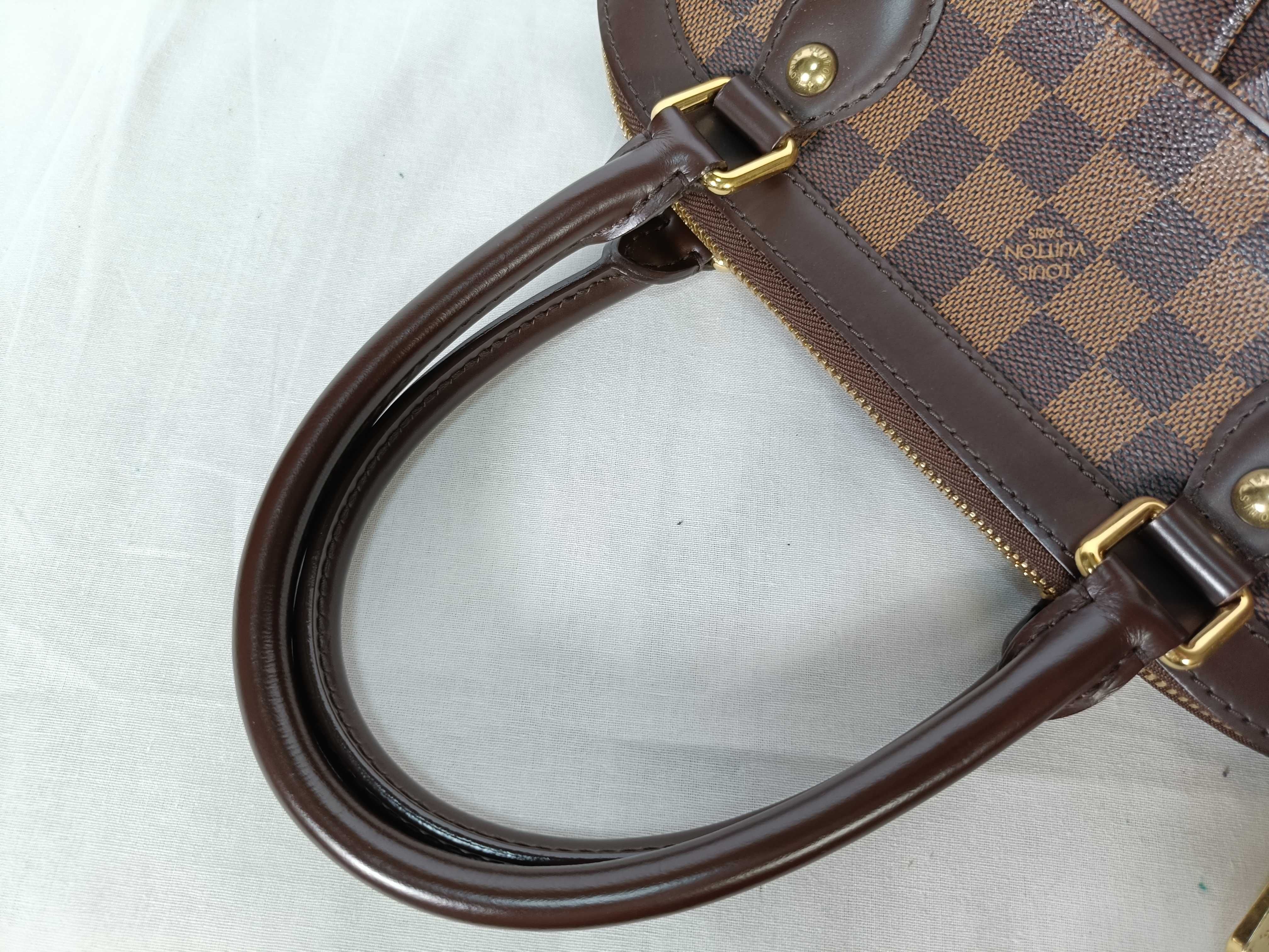 Damier Trevi PM Damier Ebene 2-way handbag, brown with gold hardware, N51997 tote bag — view 9