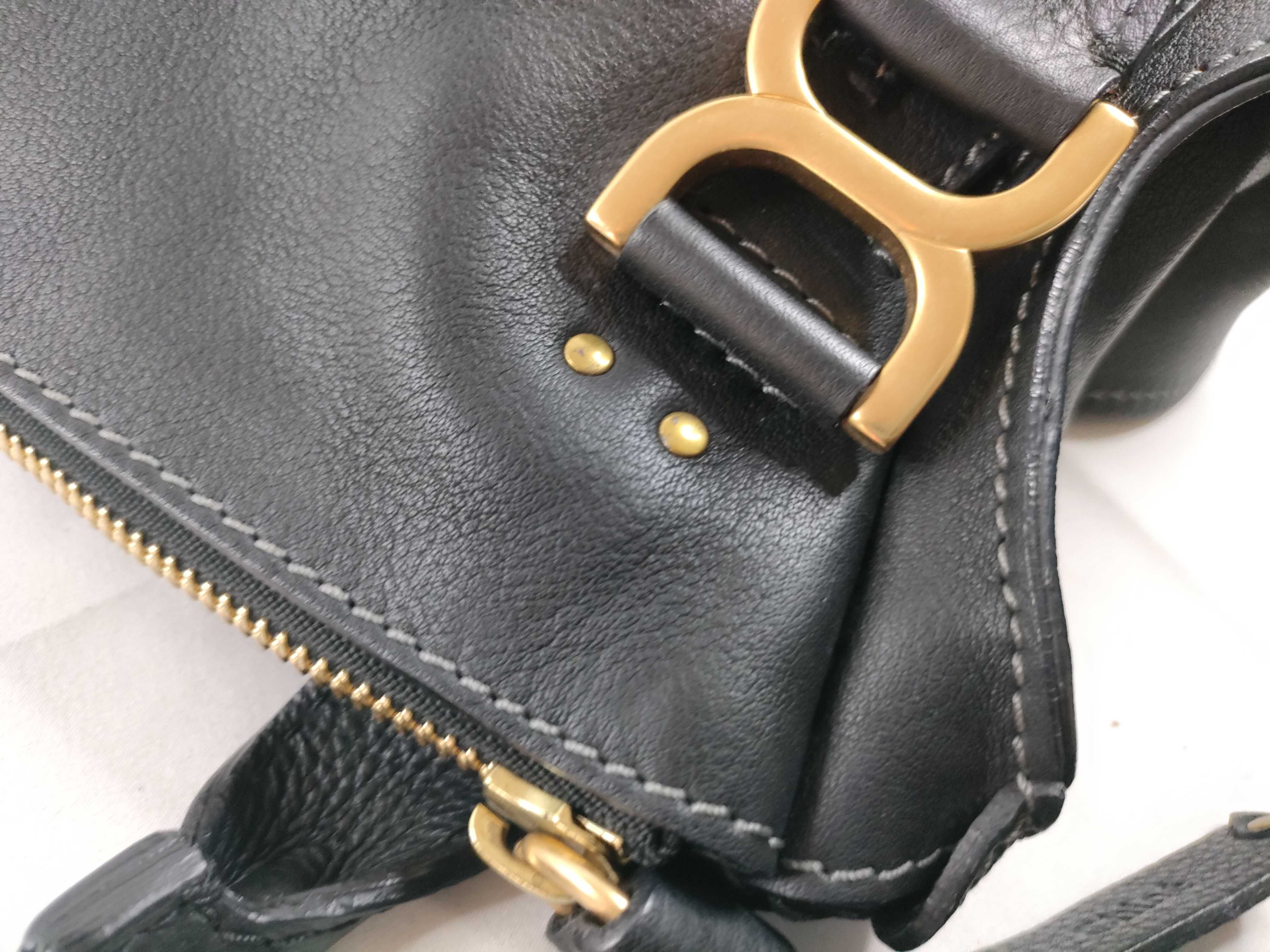 Marcie Leather 2-Way Handbag, Black — view 8