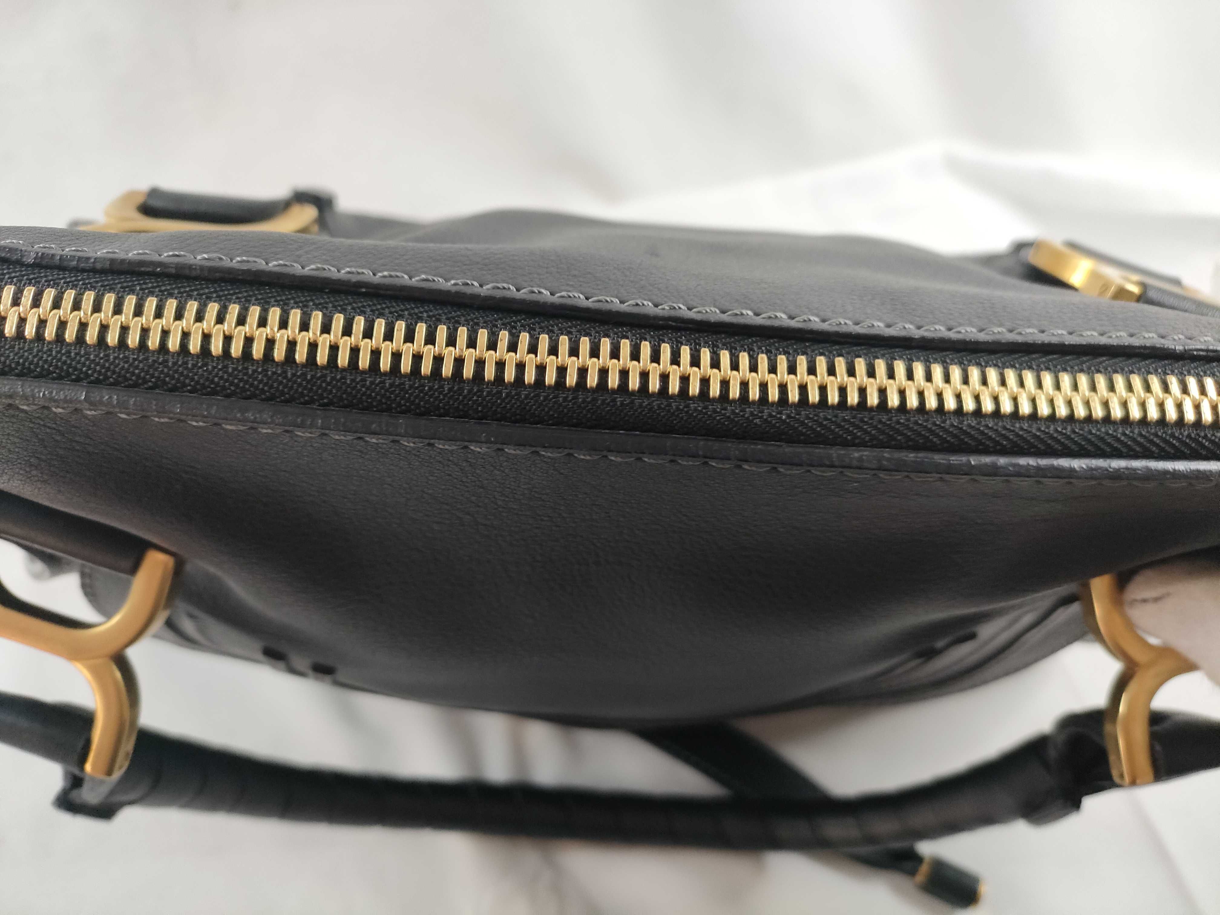 Marcie Leather 2-Way Handbag, Black — view 9