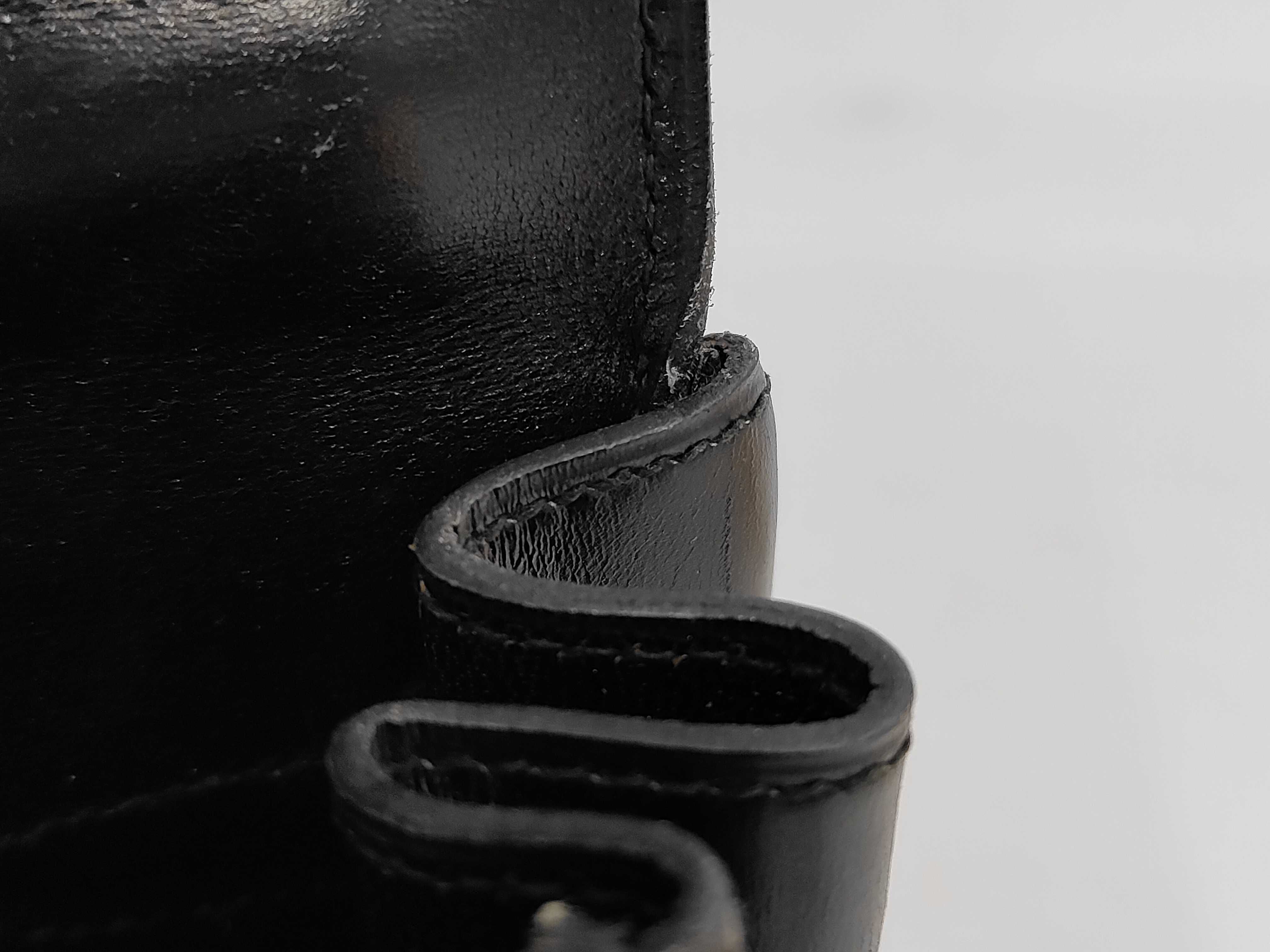 Kelly 32 Calfskin Black Gold Hardware N Stamp Handbag — view 11