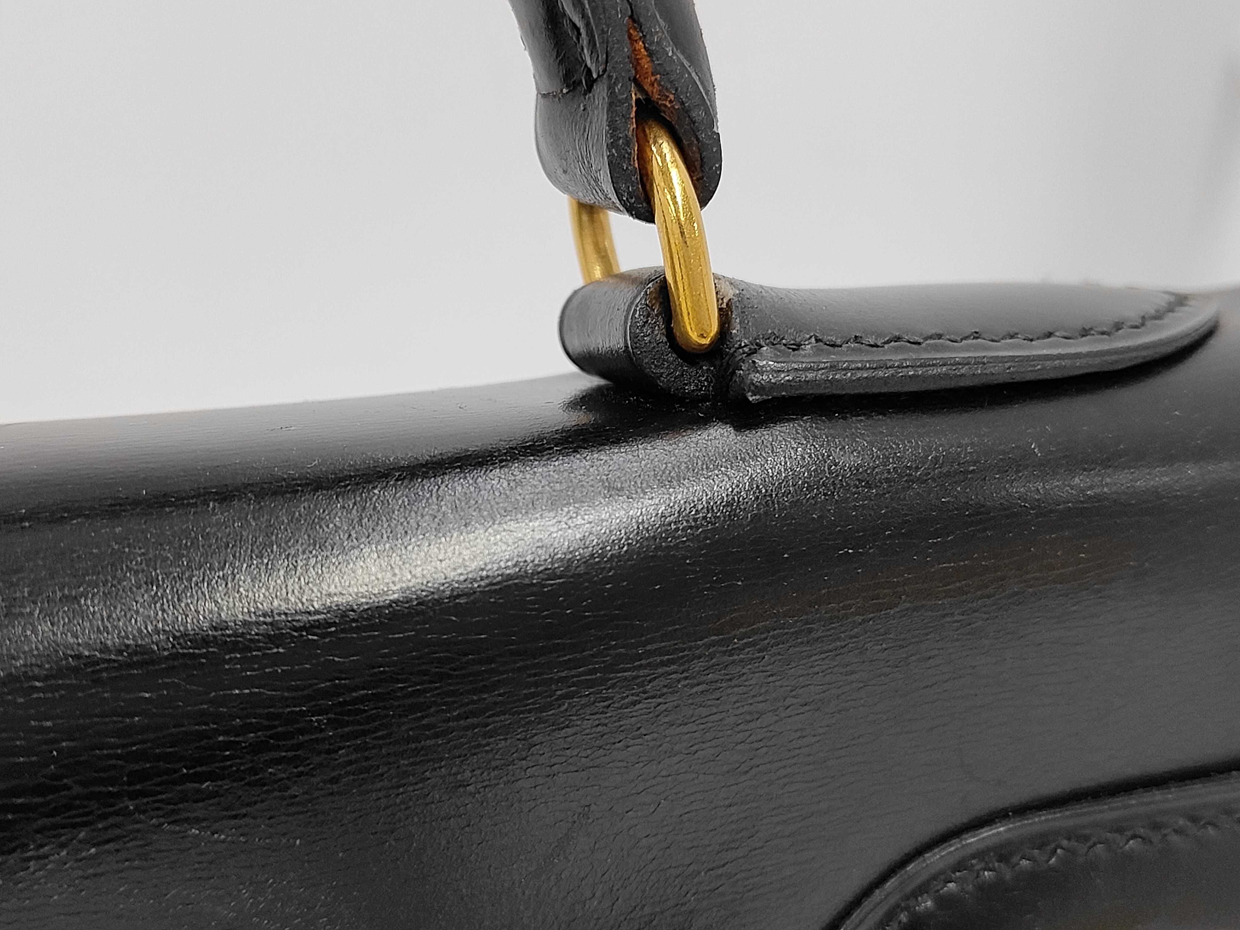 Kelly 32 Calfskin Black Gold Hardware N Stamp Handbag — view 3