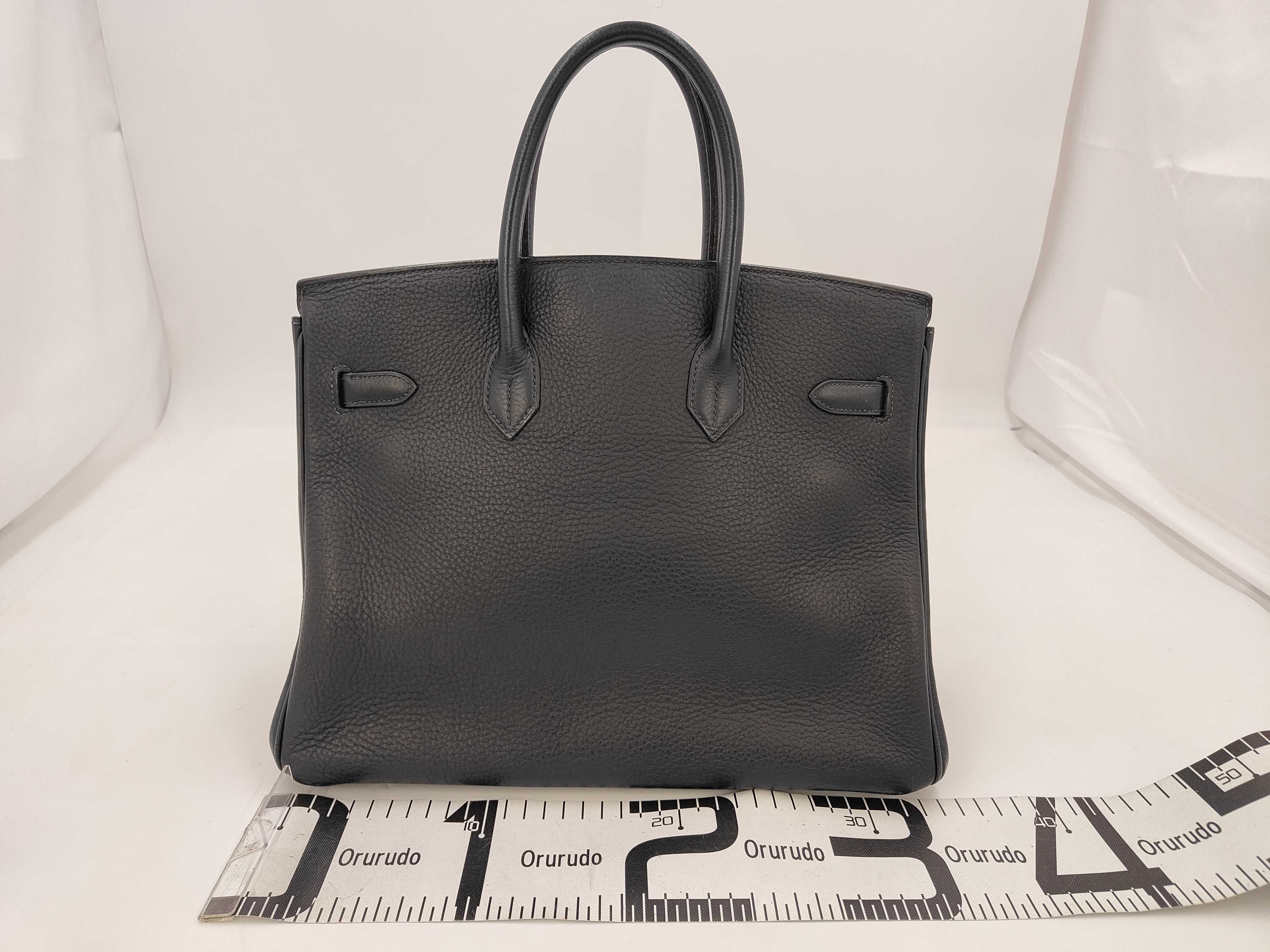 Birkin 35 Navy E stamp, padlock, clochette, key, handbag — view 2