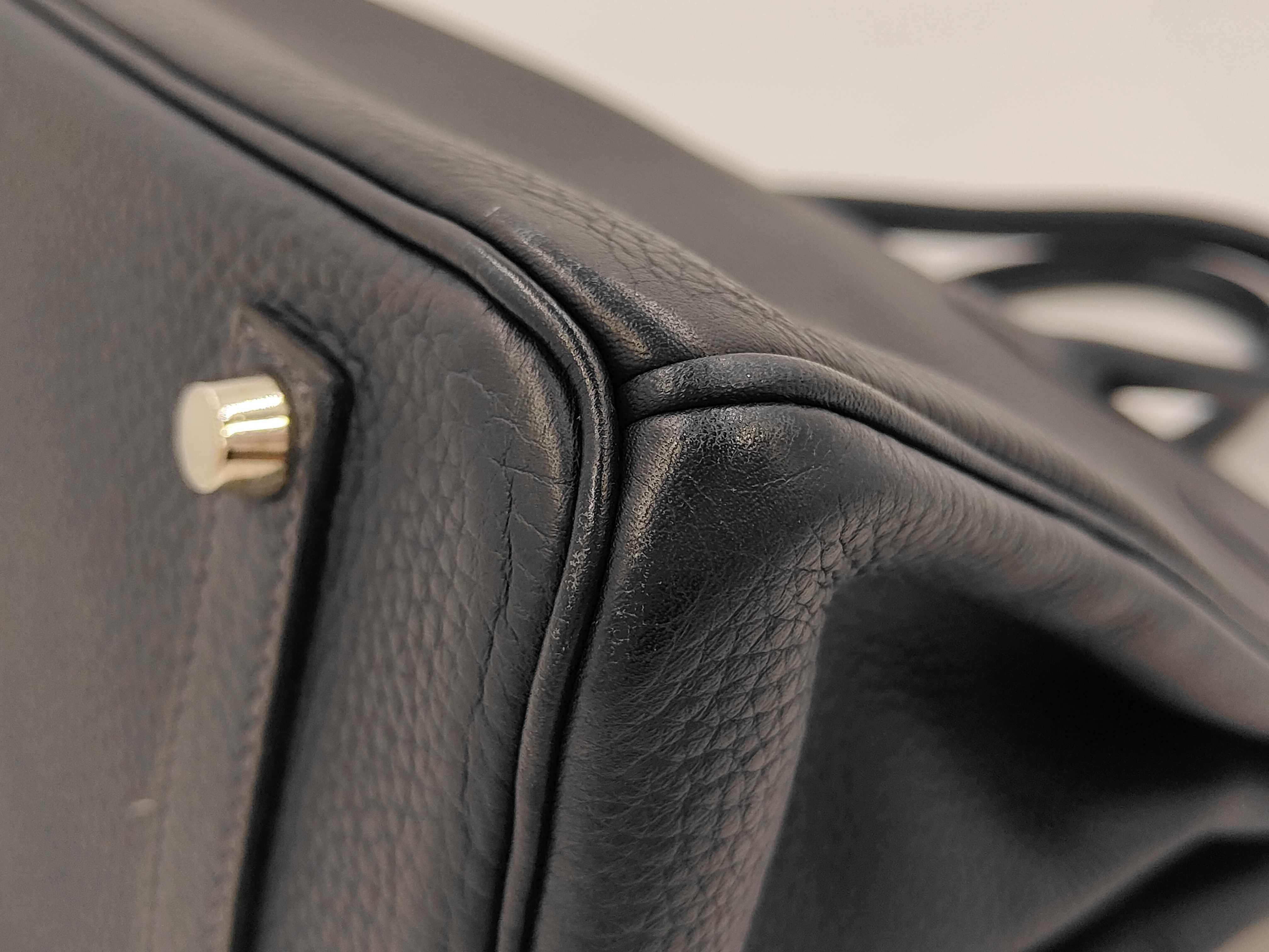 Birkin 35 Navy E stamp, padlock, clochette, key, handbag — view 3
