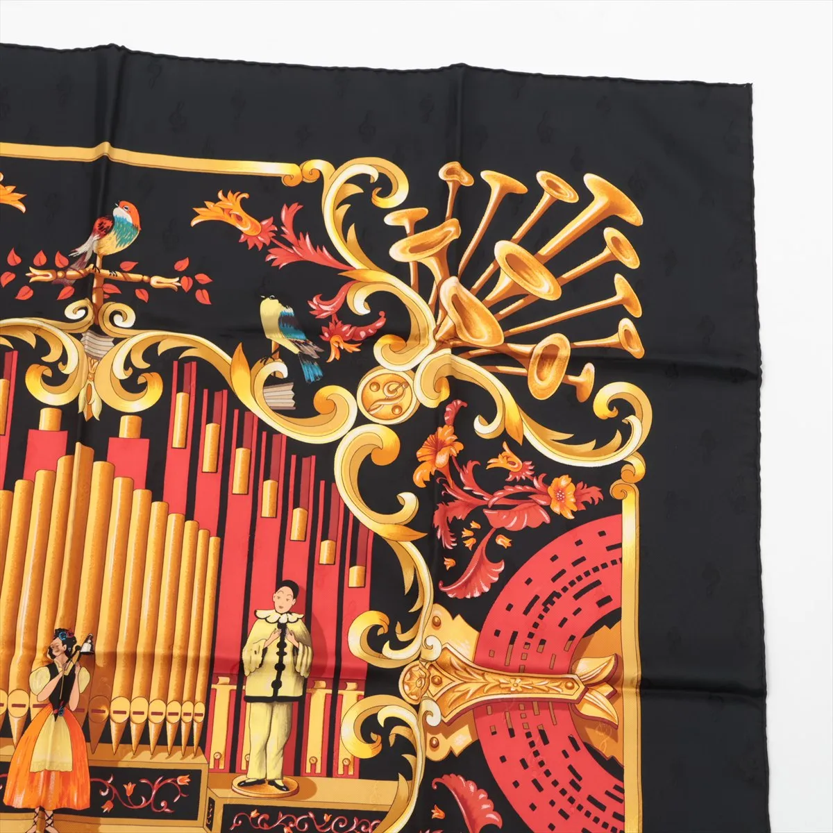 Carre 90 ORGAUPHONE ET AUTRES MECANIQUES Pipe organ and clockwork instrument Scarf Silk Black Thread — view 3