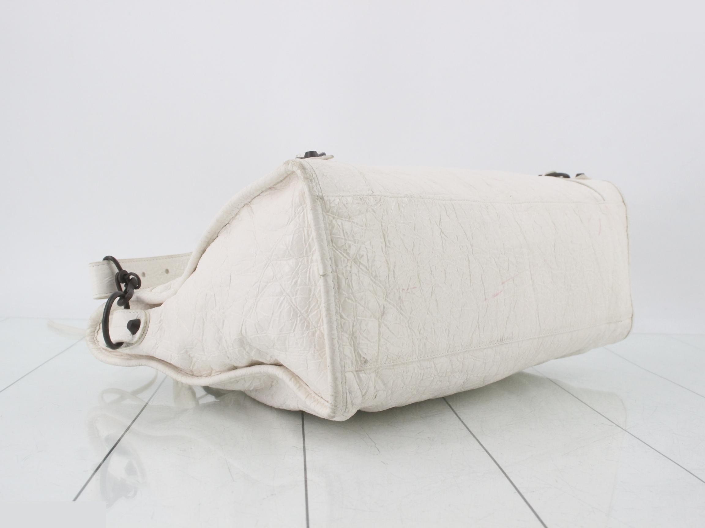 The City 2-Way Handbag with Long Strap, White — view 5