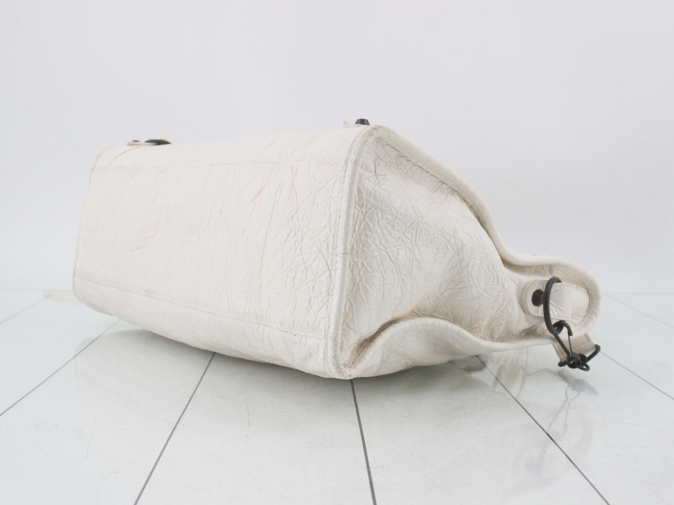 The City 2-Way Handbag with Long Strap, White — view 6