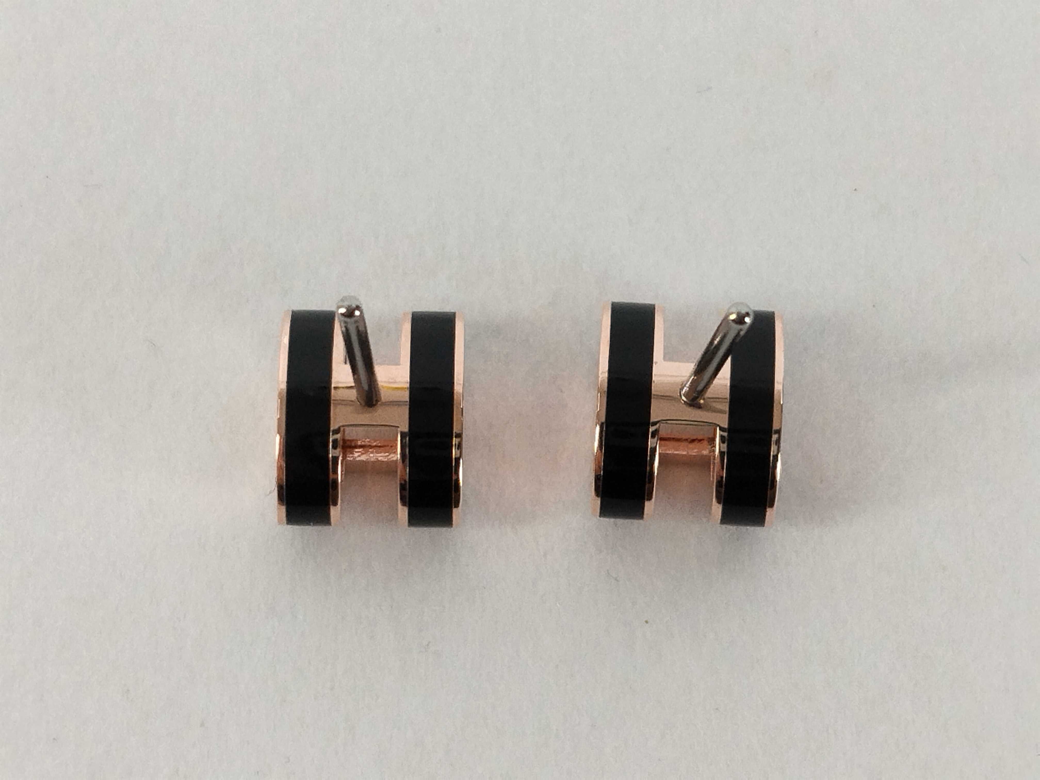 Mini Pop H Black Pink Gold Earrings — view 2