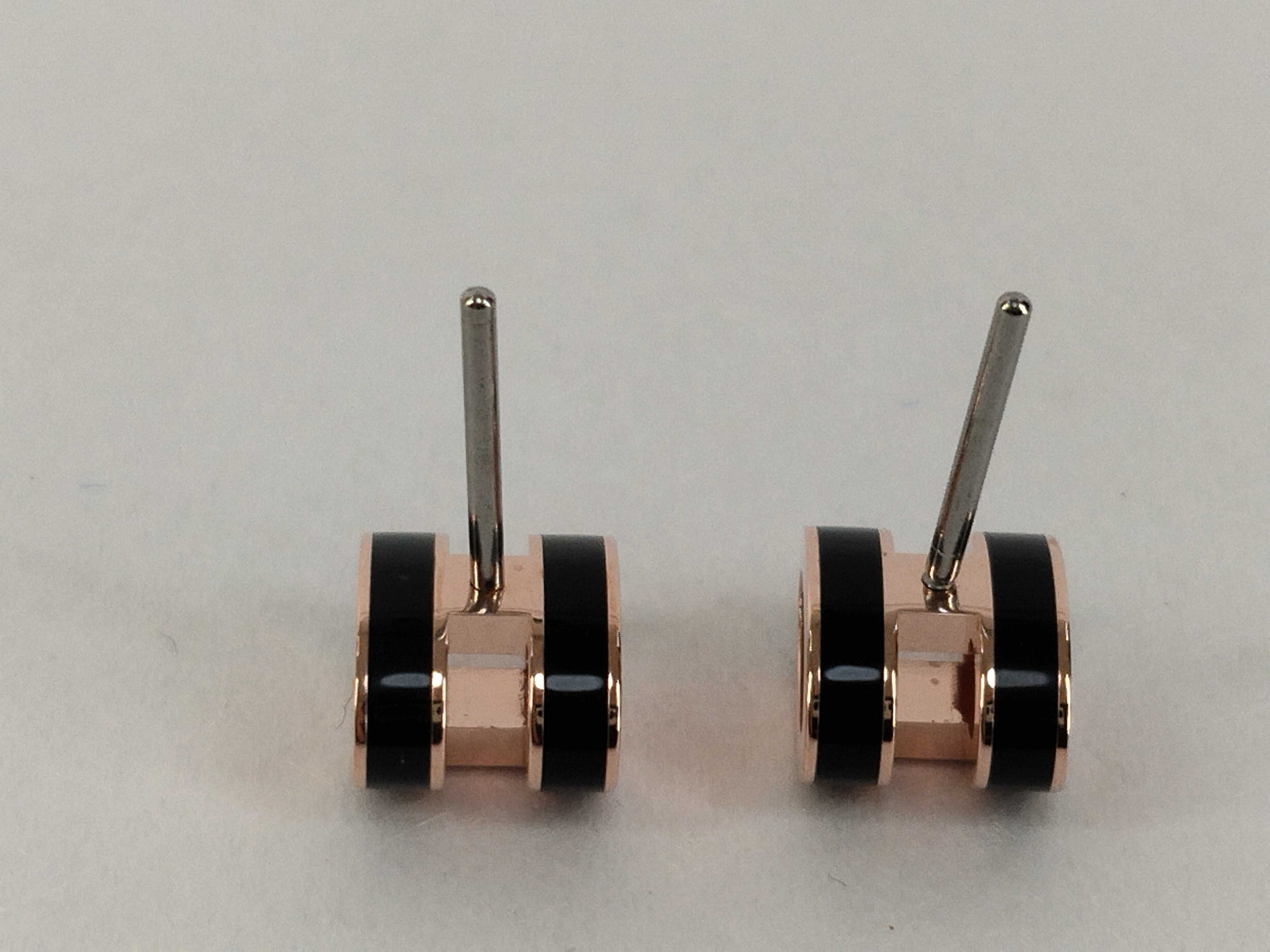 Mini Pop H Black Pink Gold Earrings — view 3