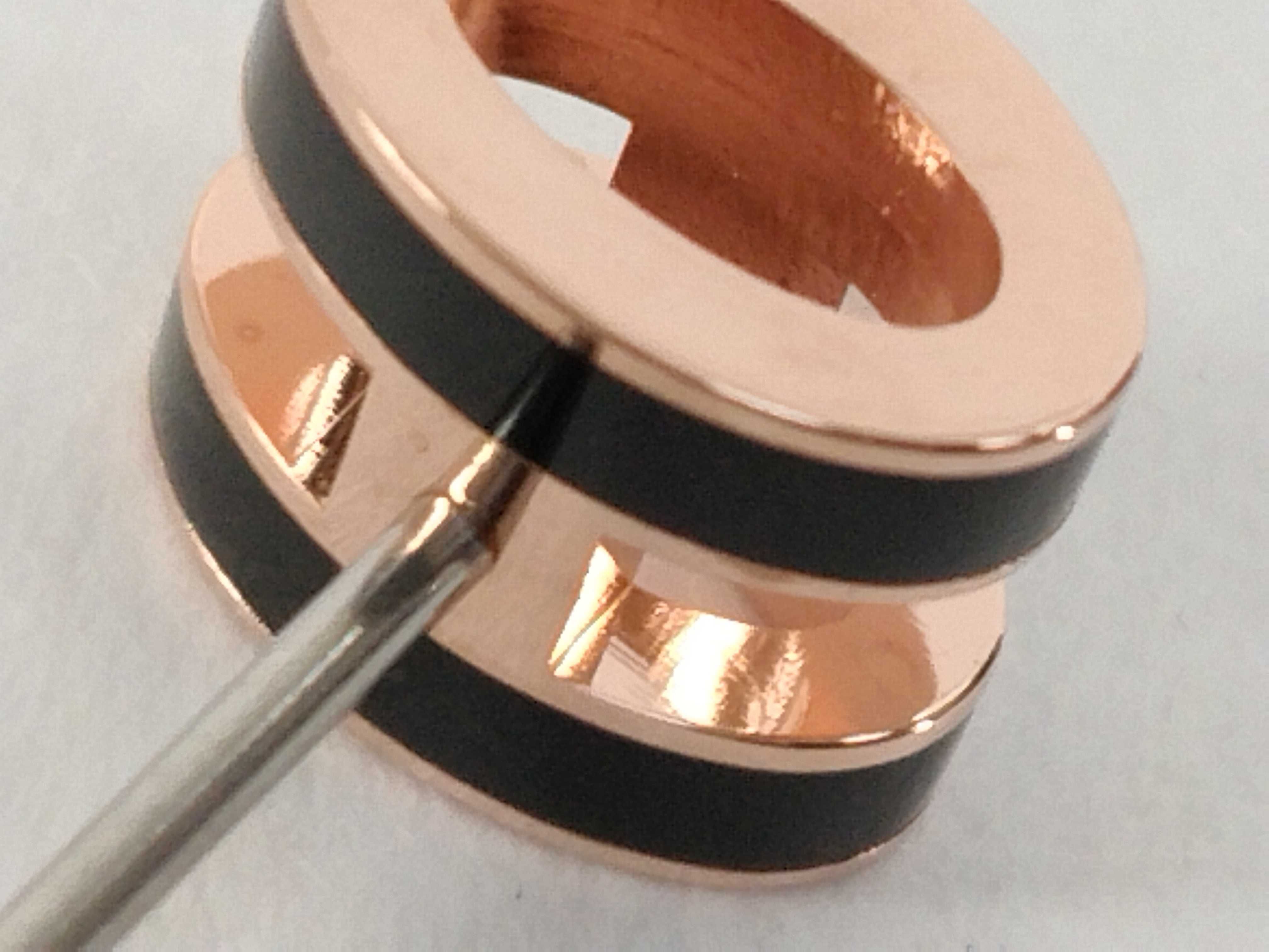 Mini Pop H Black Pink Gold Earrings — view 6