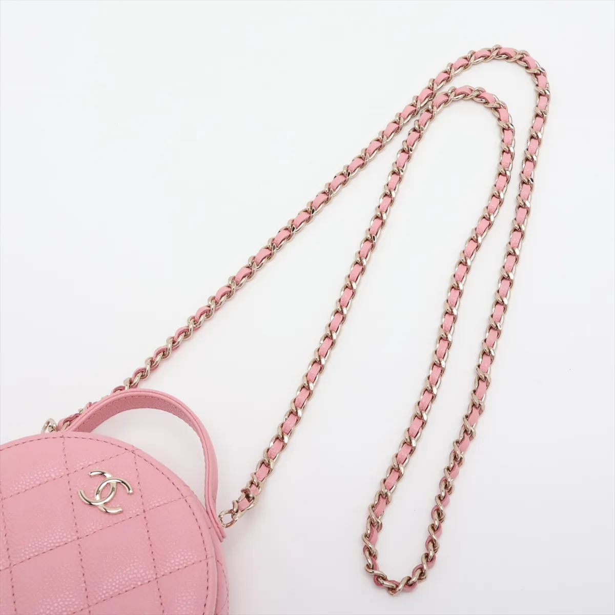 Matelassé Caviar Skin 2-Way Shoulder Bag Vanity Case Pink Gold Hardware 31877032 (Serial Number 31) — view 7
