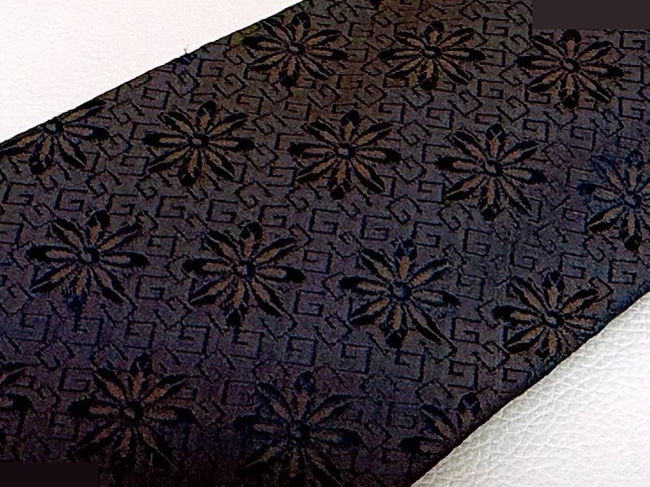 GG pattern, floral print, all-over pattern, jacquard silk tie, navy — view 6
