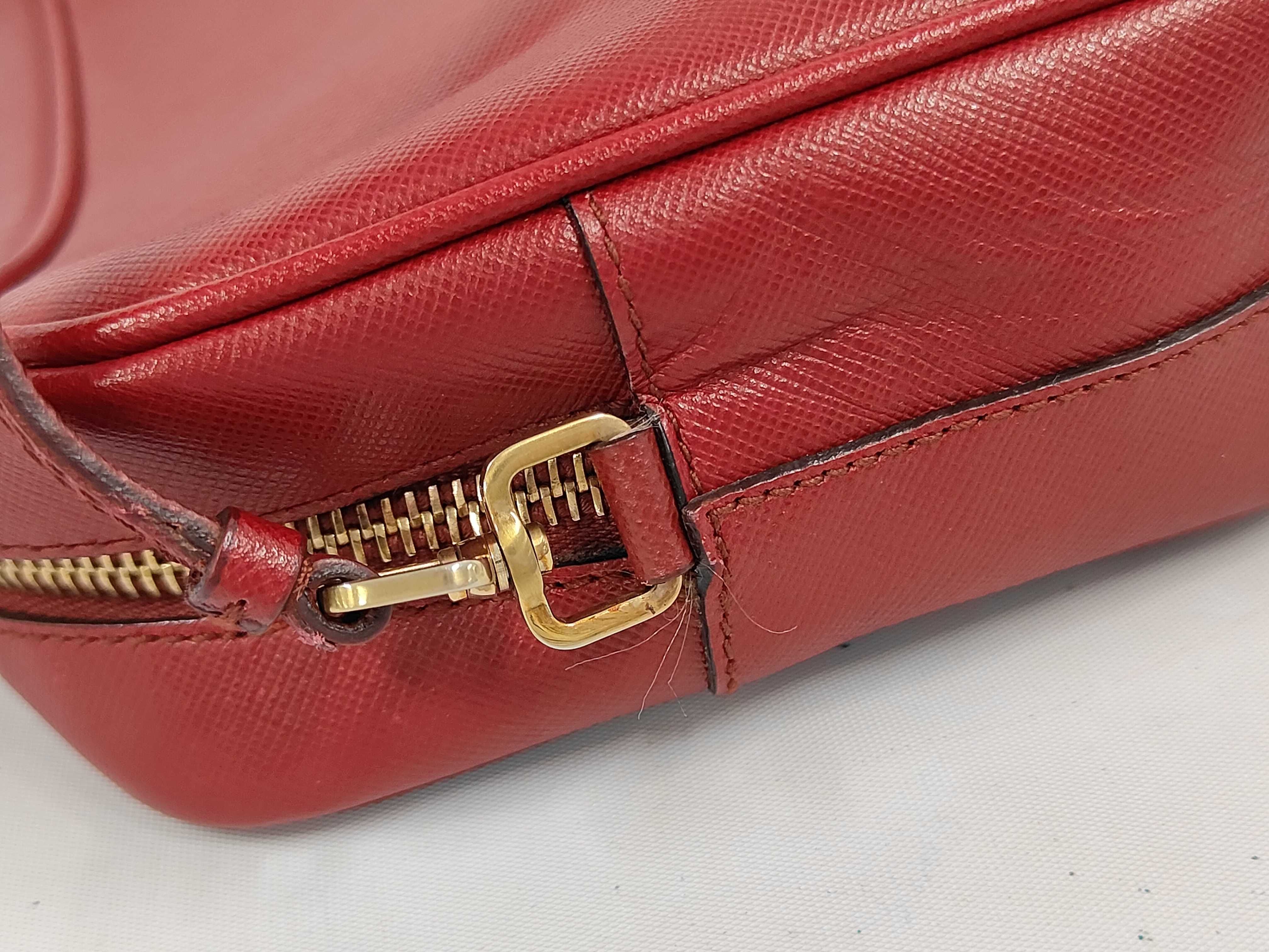 Saffiano One-Shoulder Bag, Red — view 6