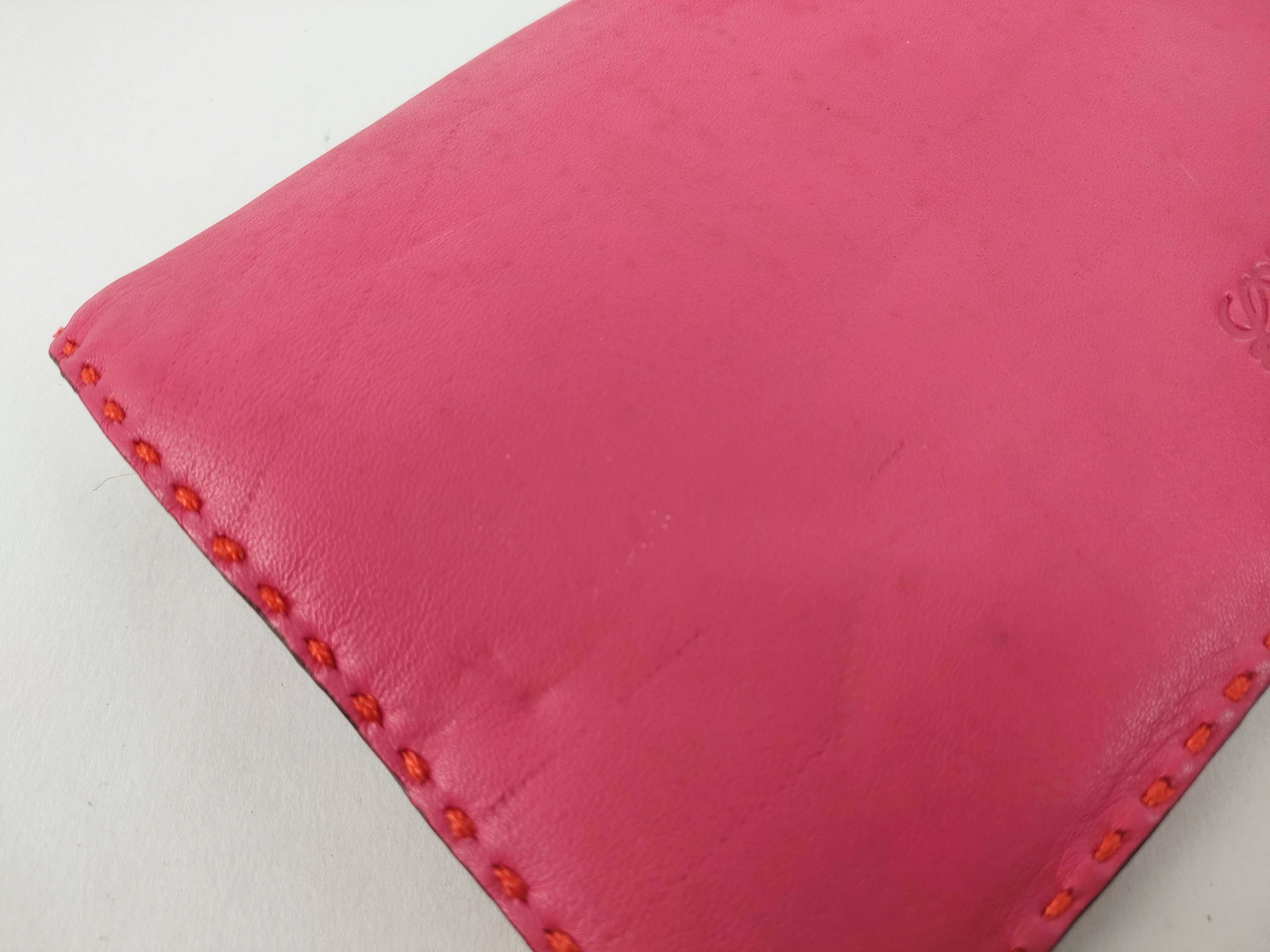 Lambskin Leather Clutch Bag, Fuchsia — view 14