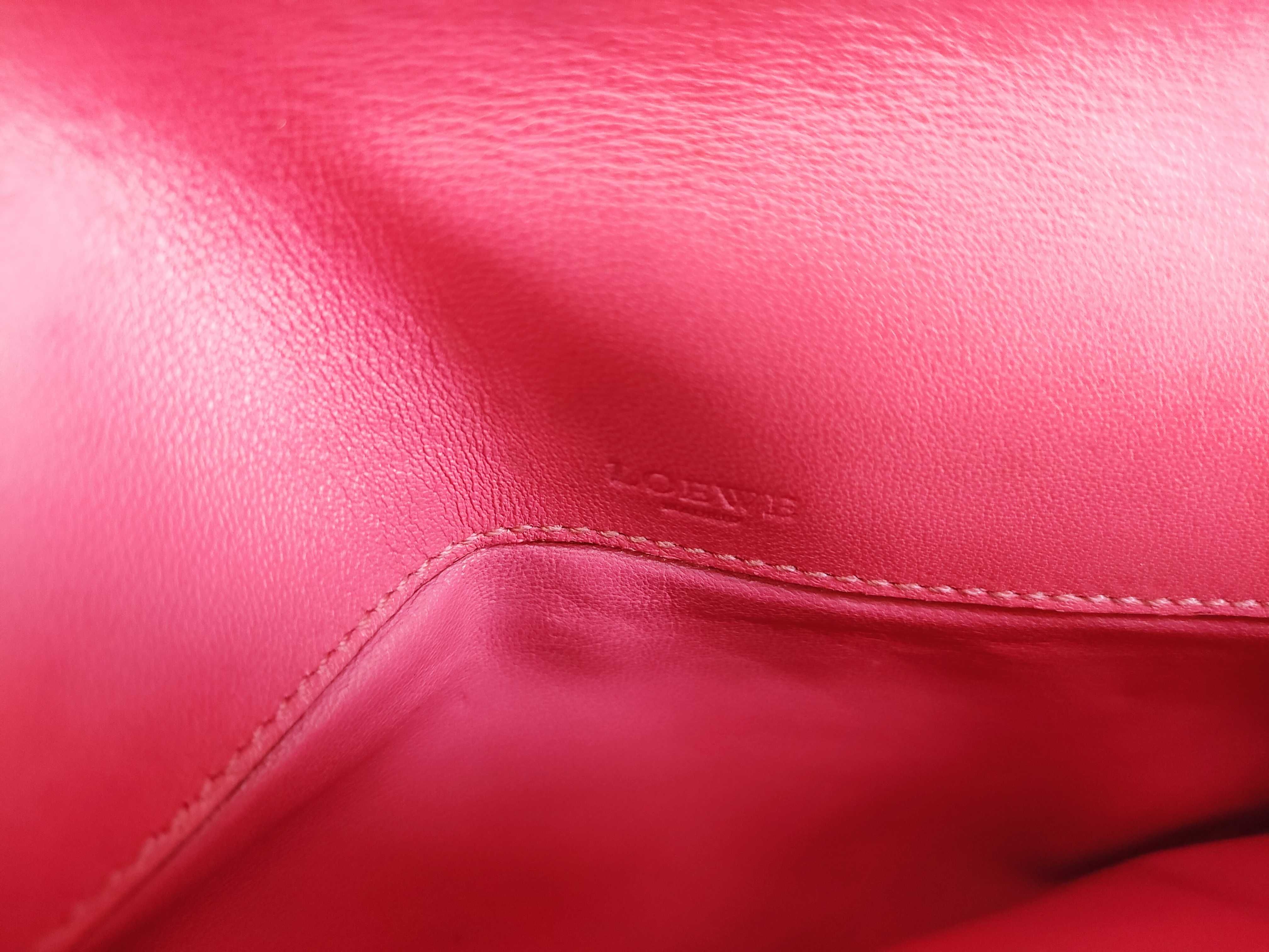 Lambskin Leather Clutch Bag, Fuchsia — view 7