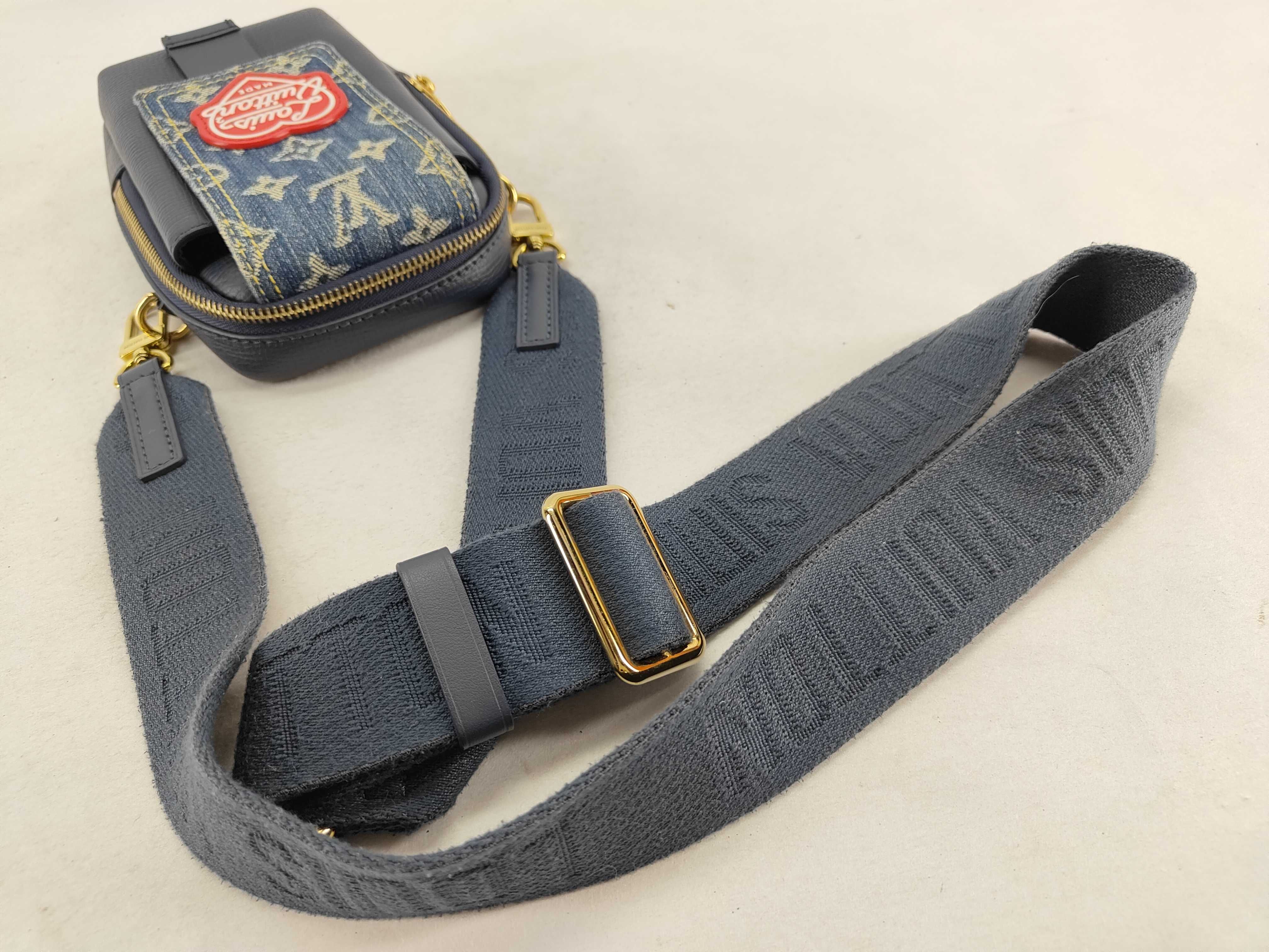 Monogram Denim Louis Vuitton NIGO M81060 Double Phone Pouch Monogram Denim Shoulder Bag with IC Card — view 4