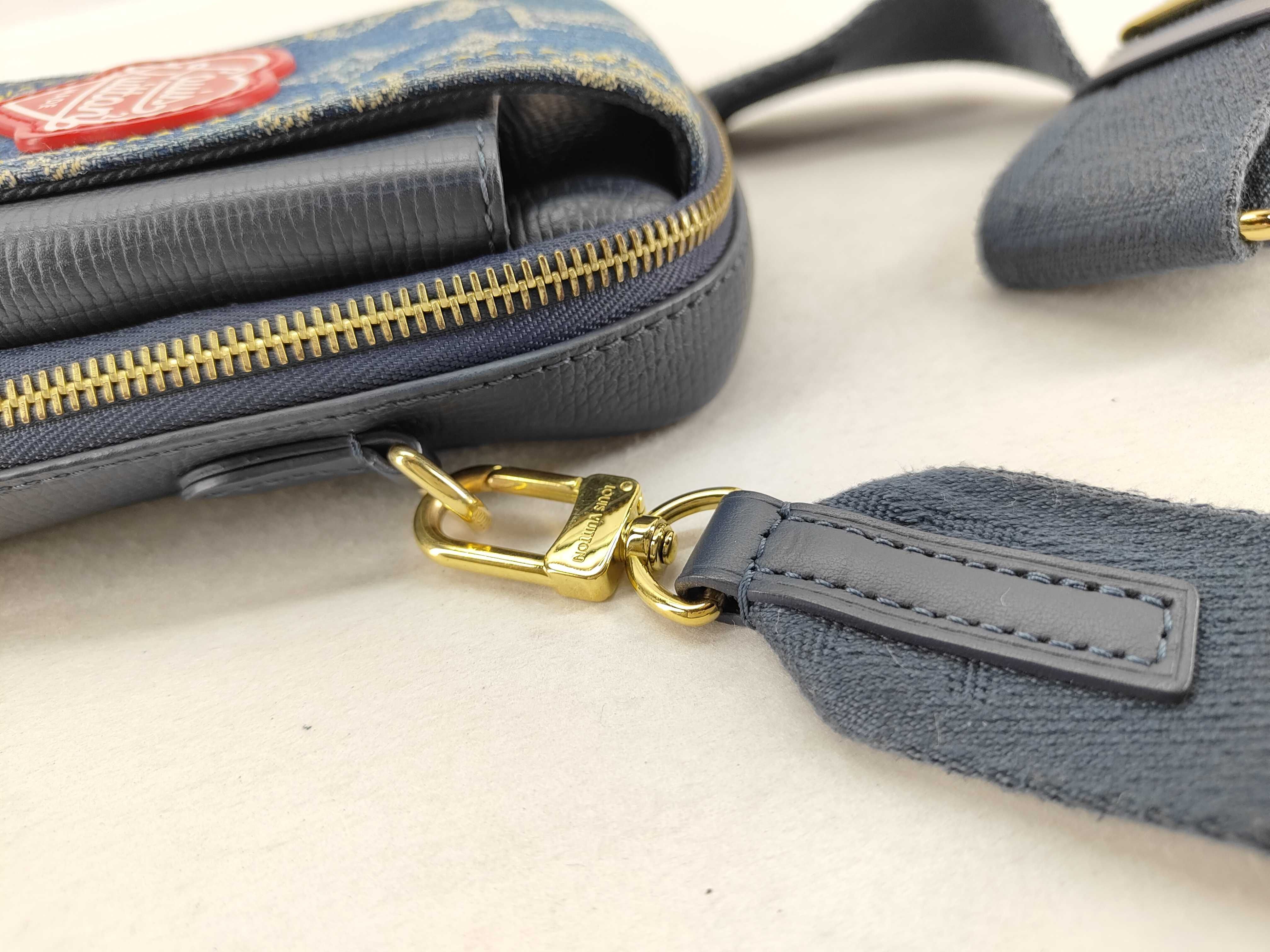 Monogram Denim Louis Vuitton NIGO M81060 Double Phone Pouch Monogram Denim Shoulder Bag with IC Card — view 7