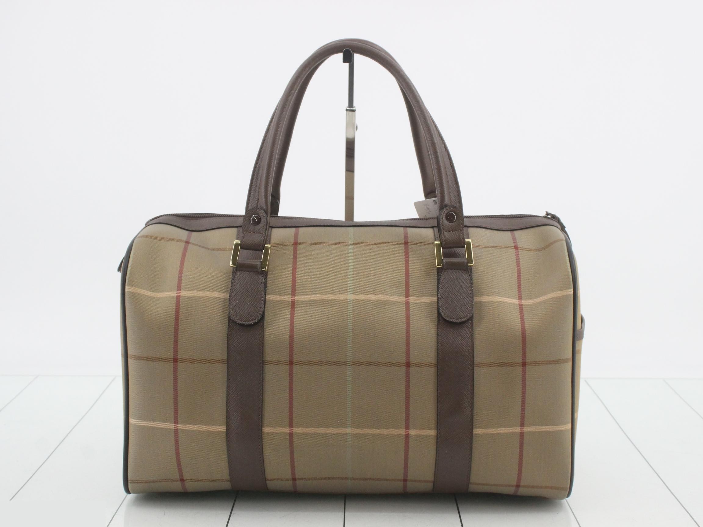 Checkered Boston bag, approximately 40cm wide — view 2
