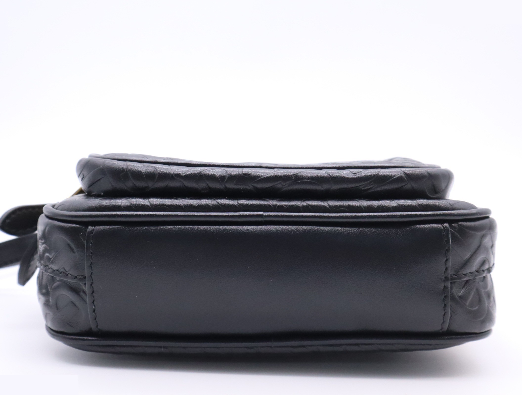 Leather TB Monogram Camera Bag, Black, Gold Hardware — view 4