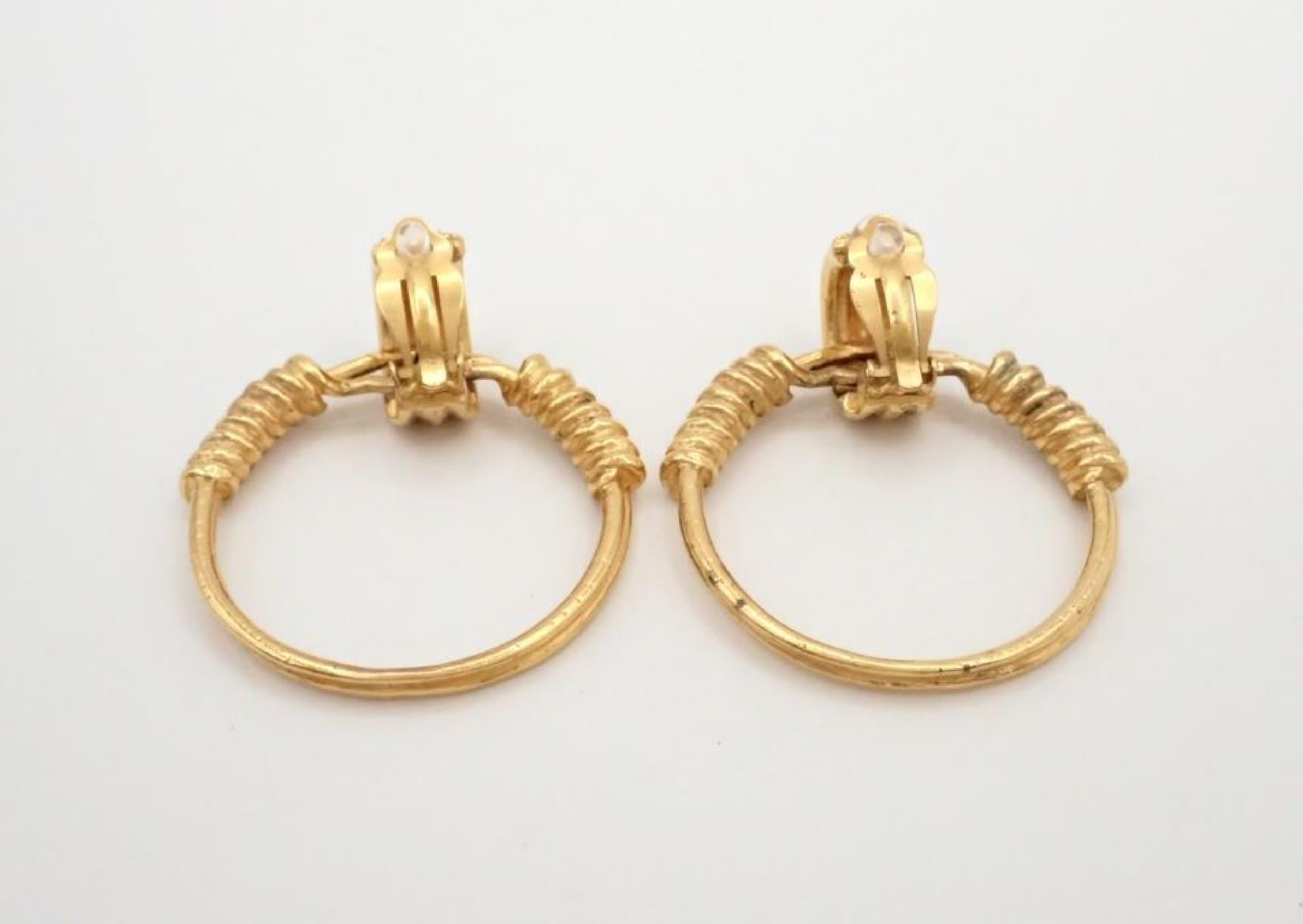 Large Dangle Coco Mark Gold Earrings (with comments) 94P Earrings — view 2