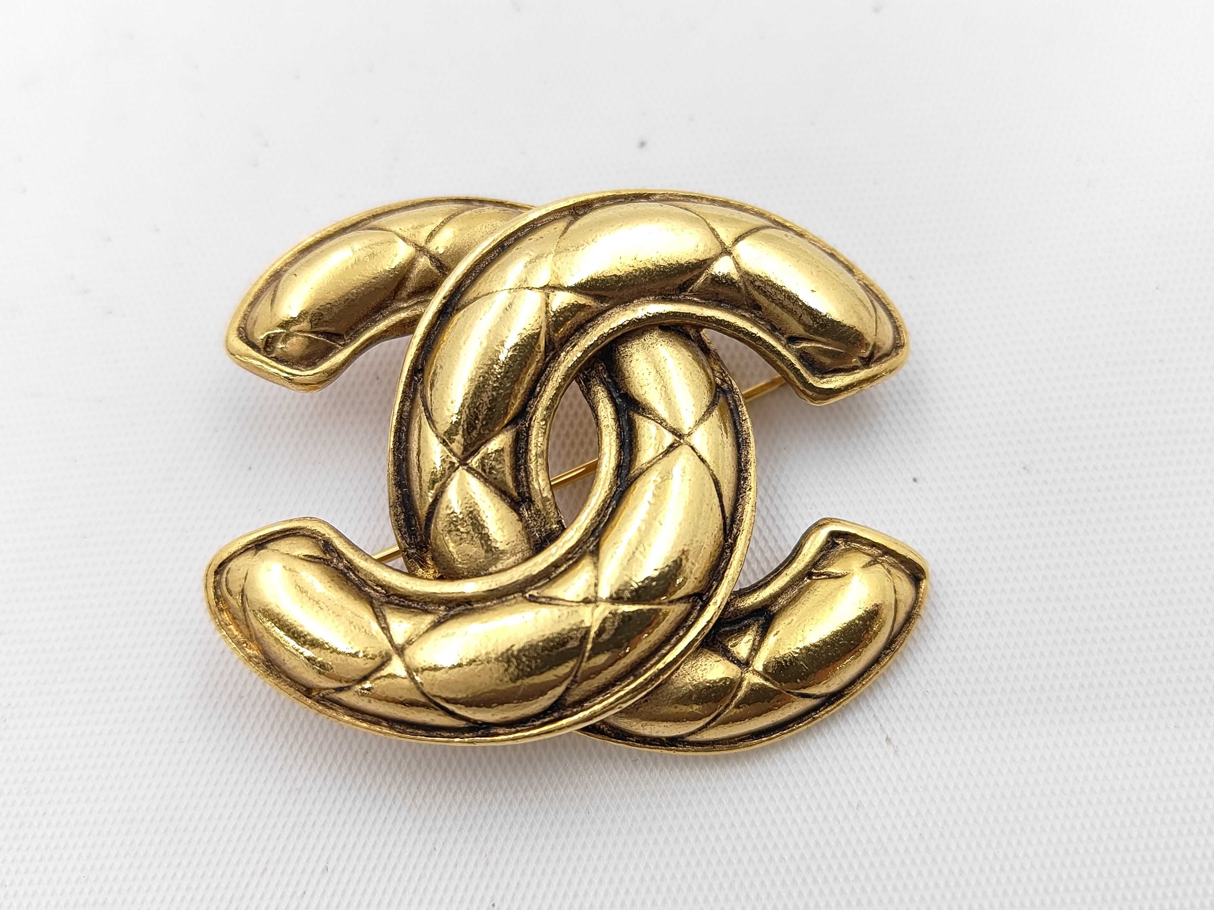 Coco Mark Quilted Brooch with Box