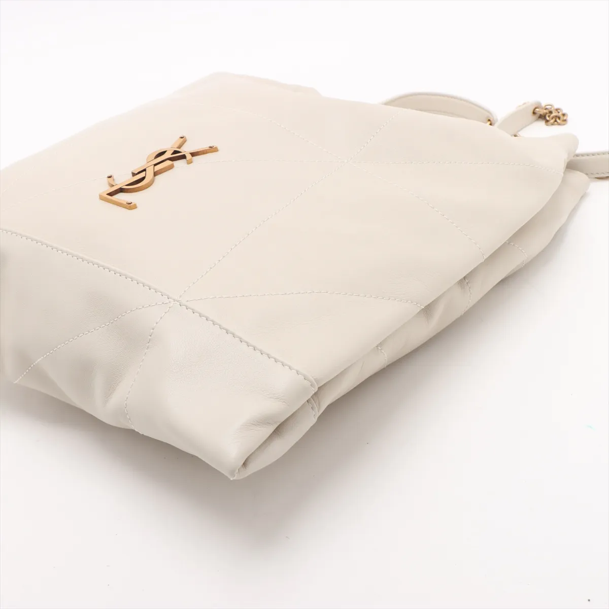 Jamie Leather Chain Shoulder Bag Beige 781666 — view 3