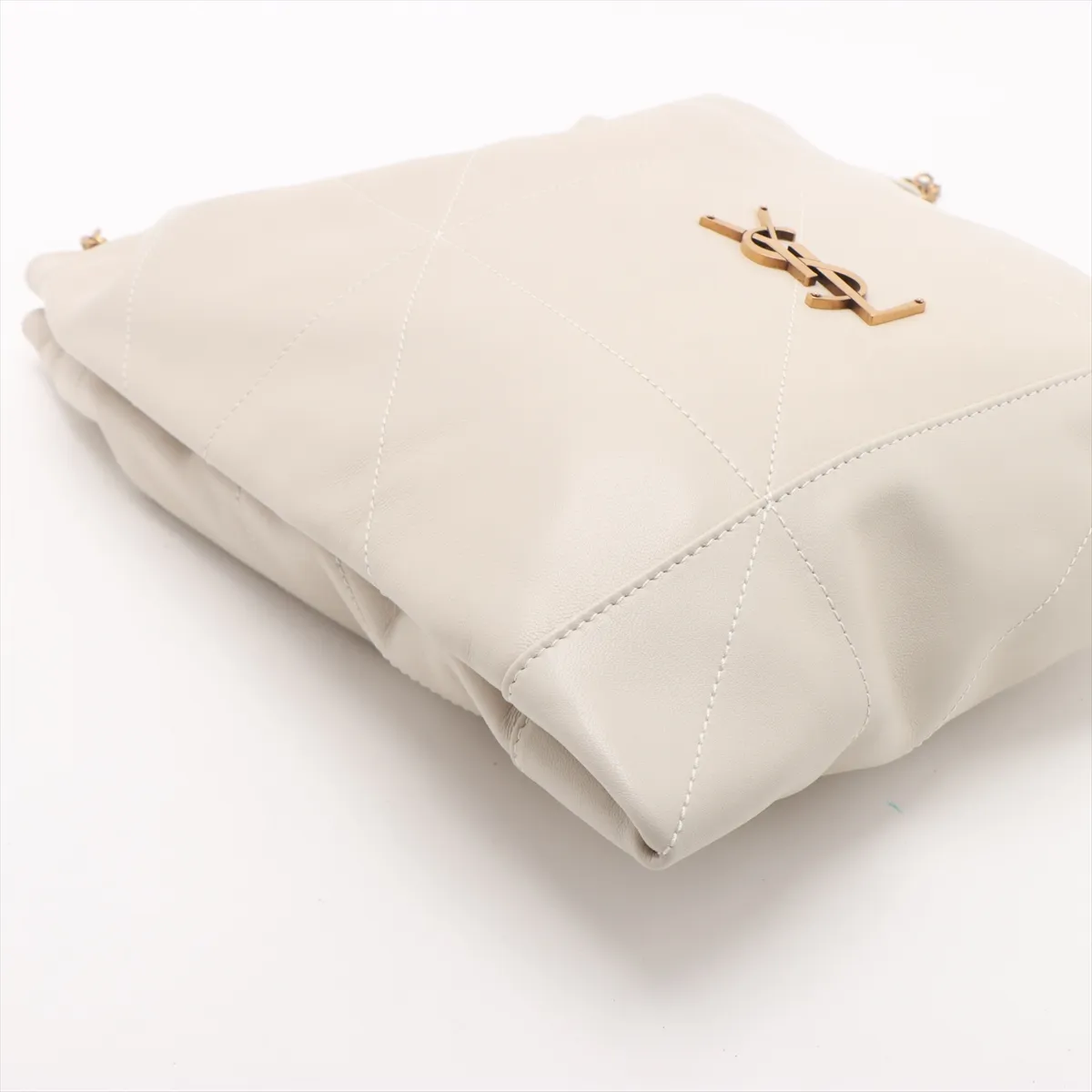 Jamie Leather Chain Shoulder Bag Beige 781666 — view 4