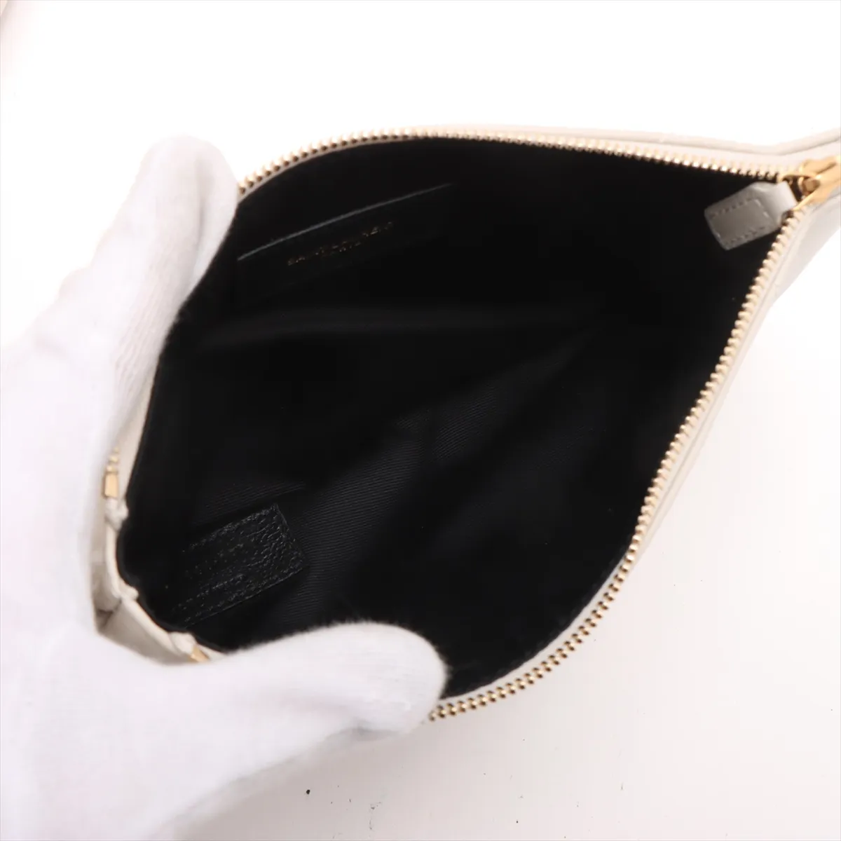 Jamie Leather Chain Shoulder Bag Beige 781666 — view 8