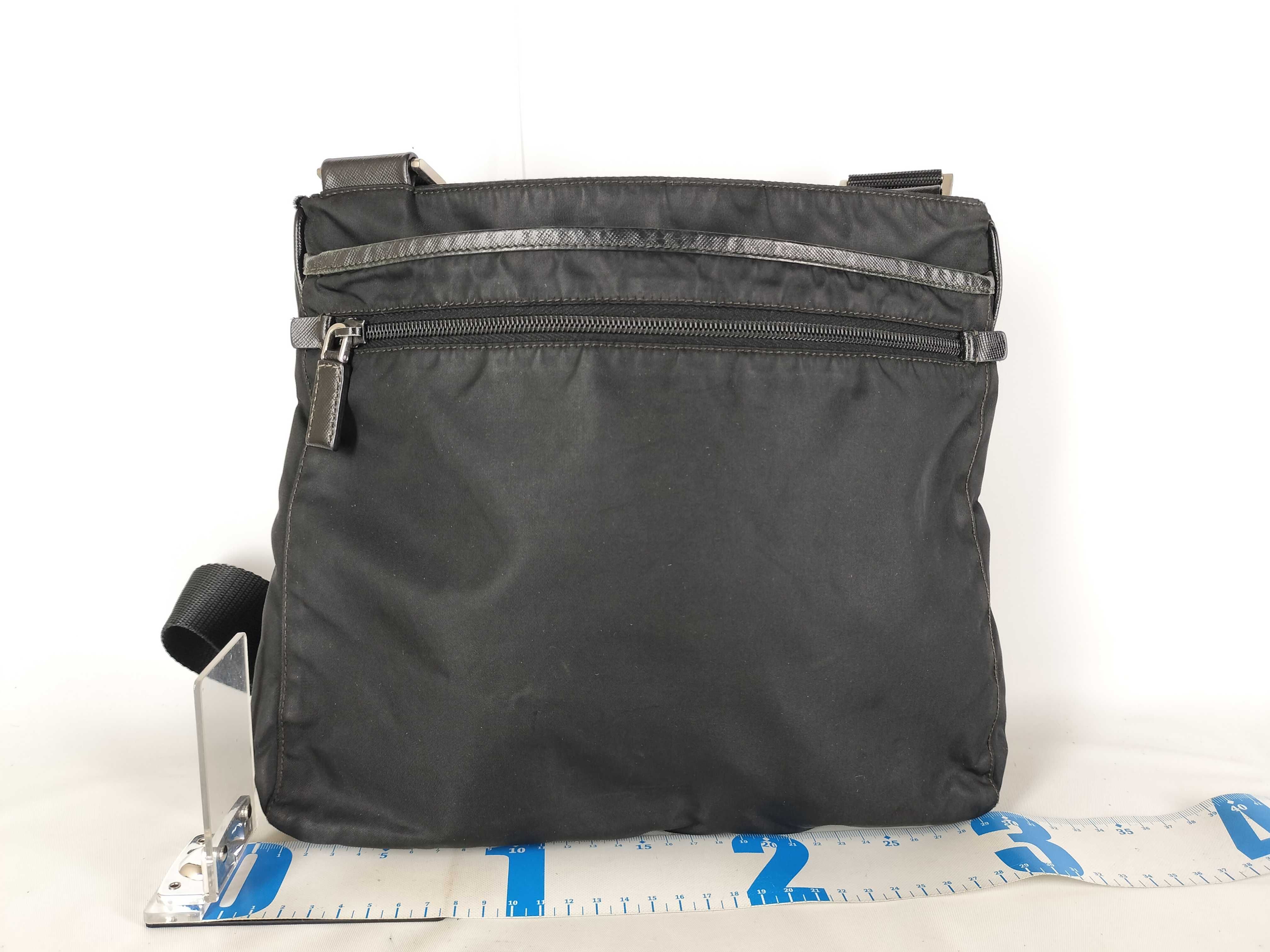 Nylon Shoulder Bag, Large, Zippered, Distressed — view 2