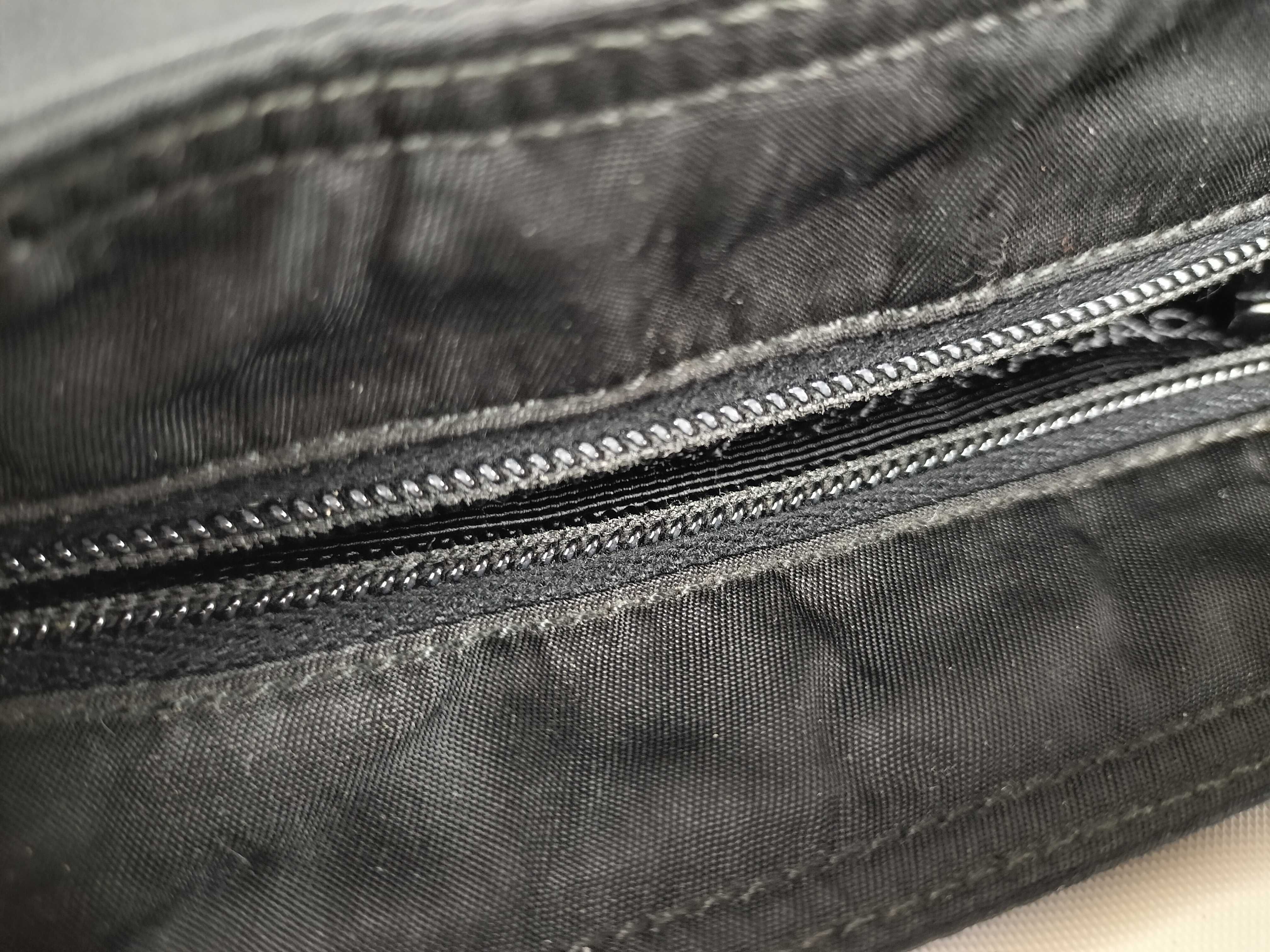 Nylon Shoulder Bag, Large, Zippered, Distressed — view 12