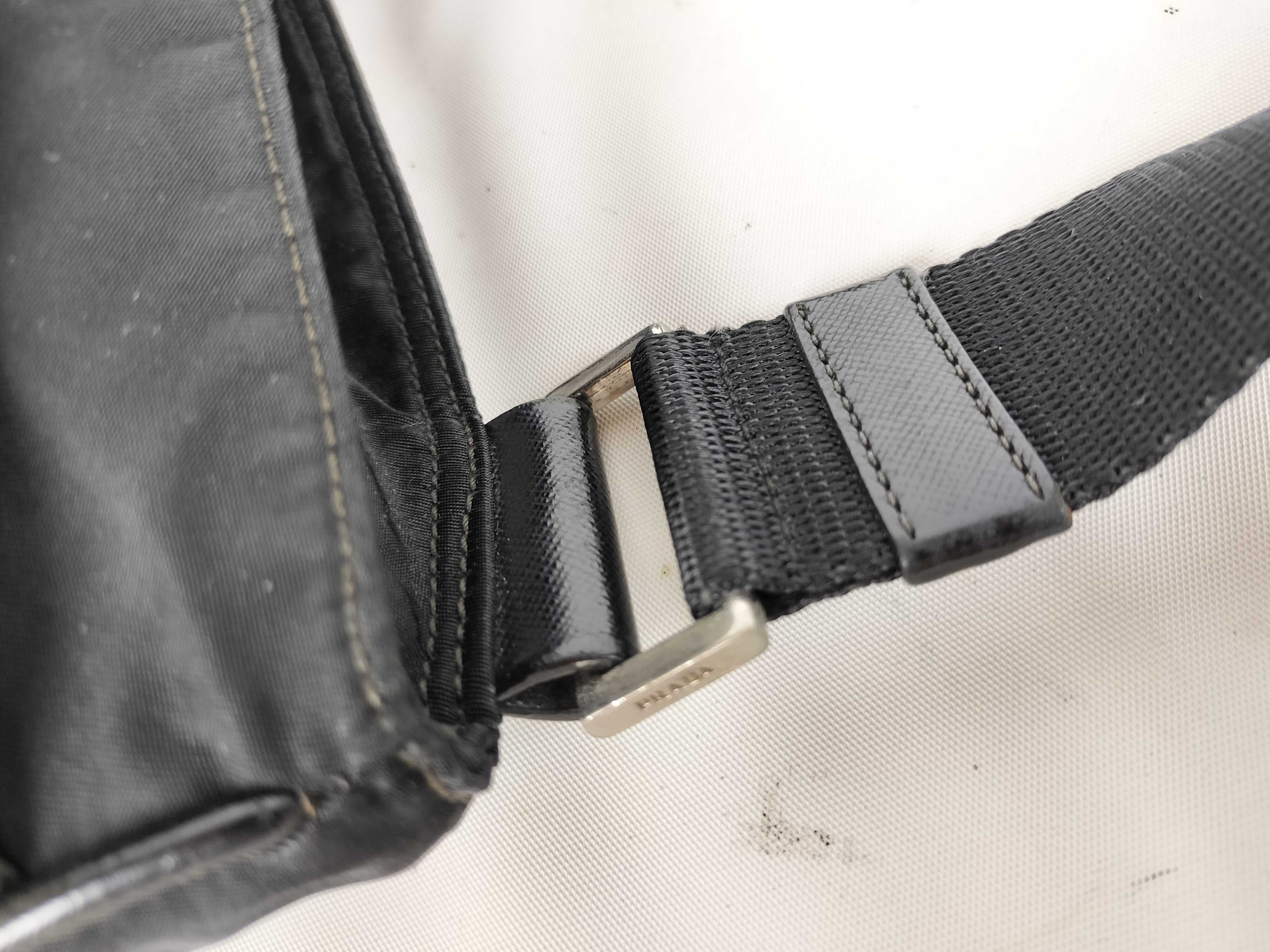 Nylon Shoulder Bag, Large, Zippered, Distressed — view 5