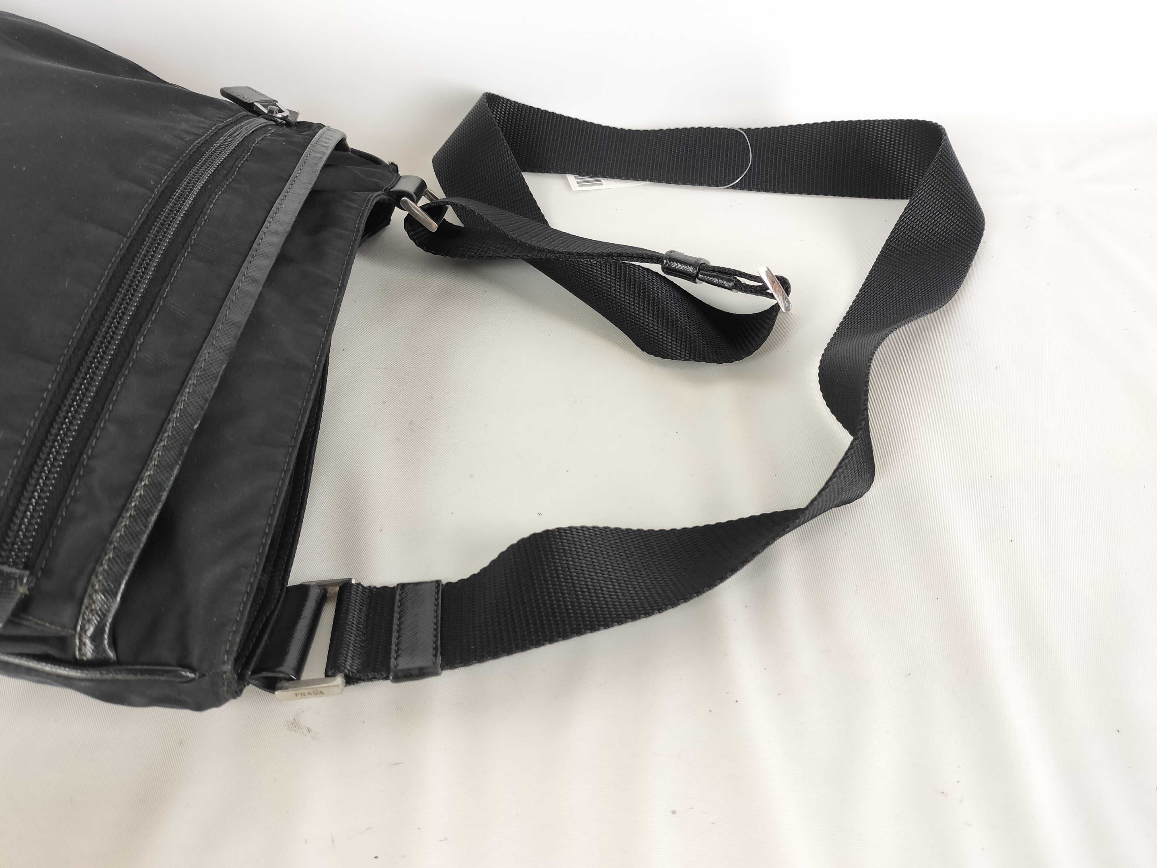 Nylon Shoulder Bag, Large, Zippered, Distressed — view 7