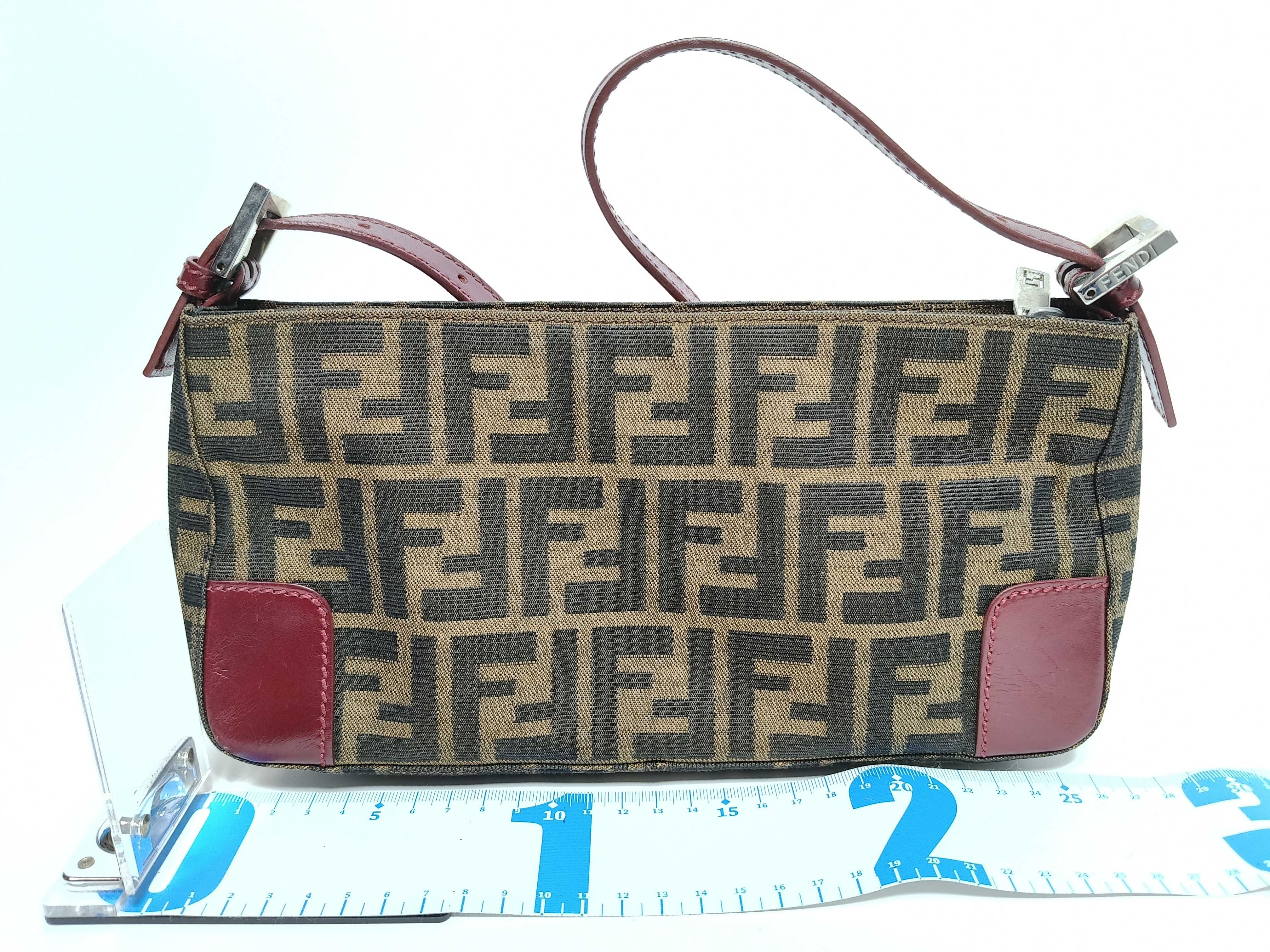 Zucca pattern pouch, canvas and leather handbag — view 2