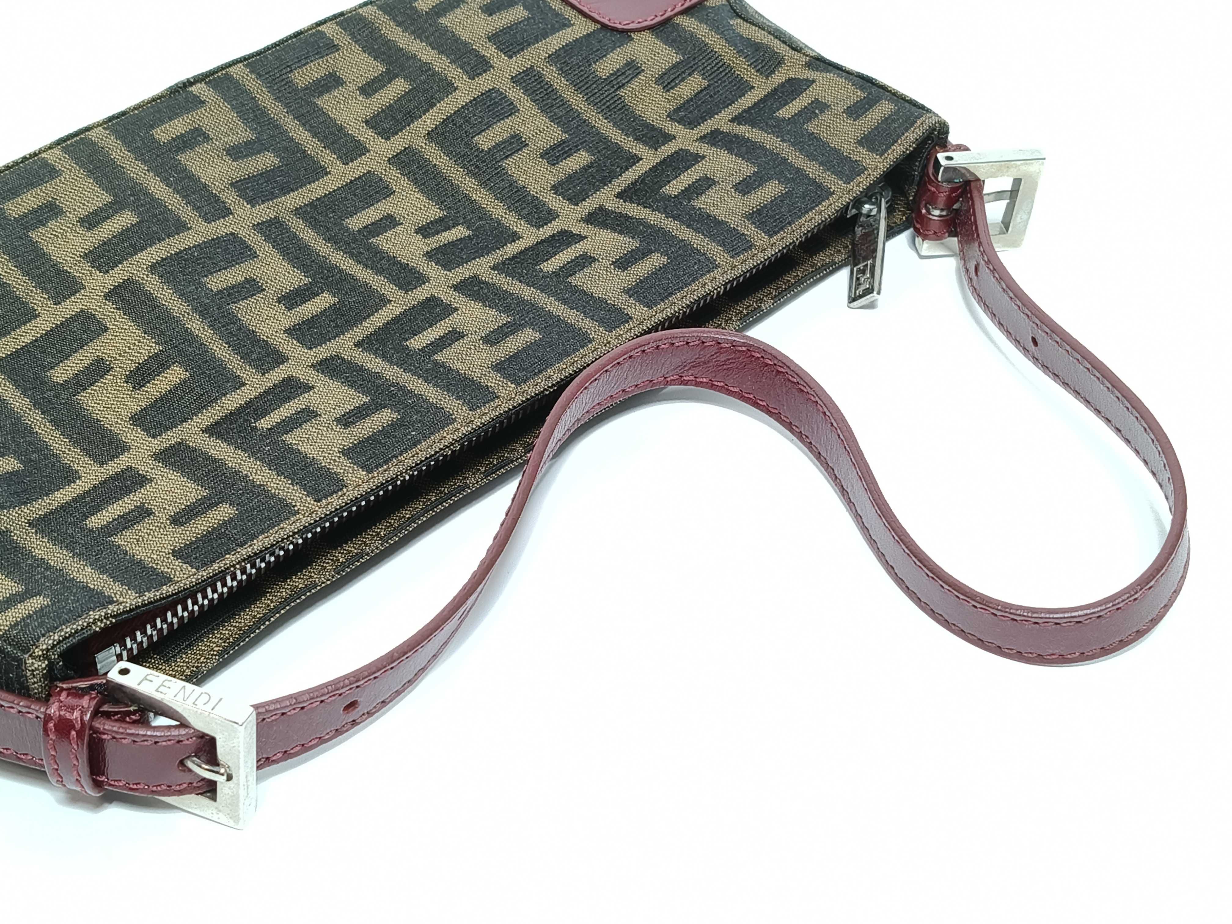 Zucca pattern pouch, canvas and leather handbag — view 3