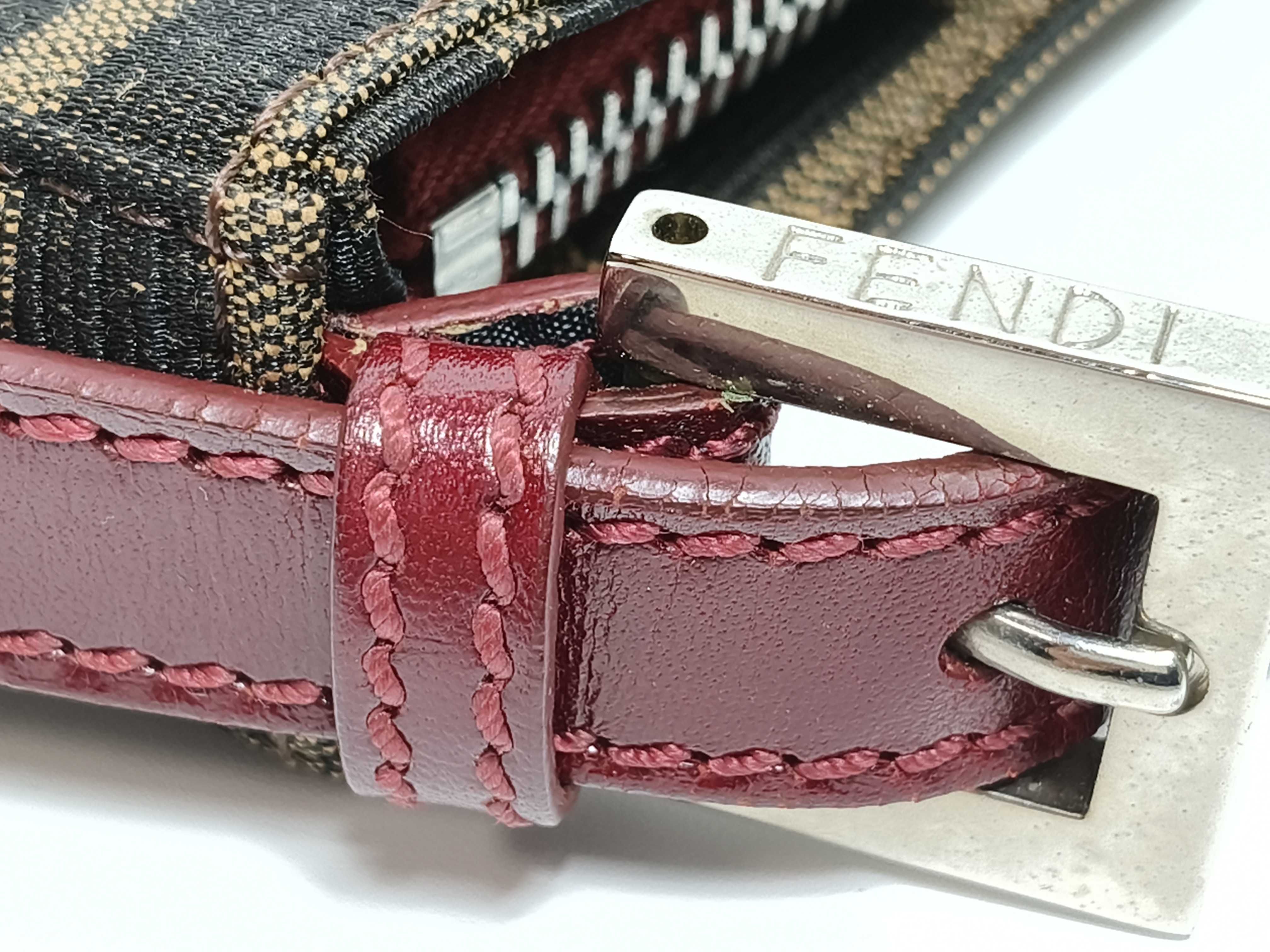 Zucca pattern pouch, canvas and leather handbag — view 5