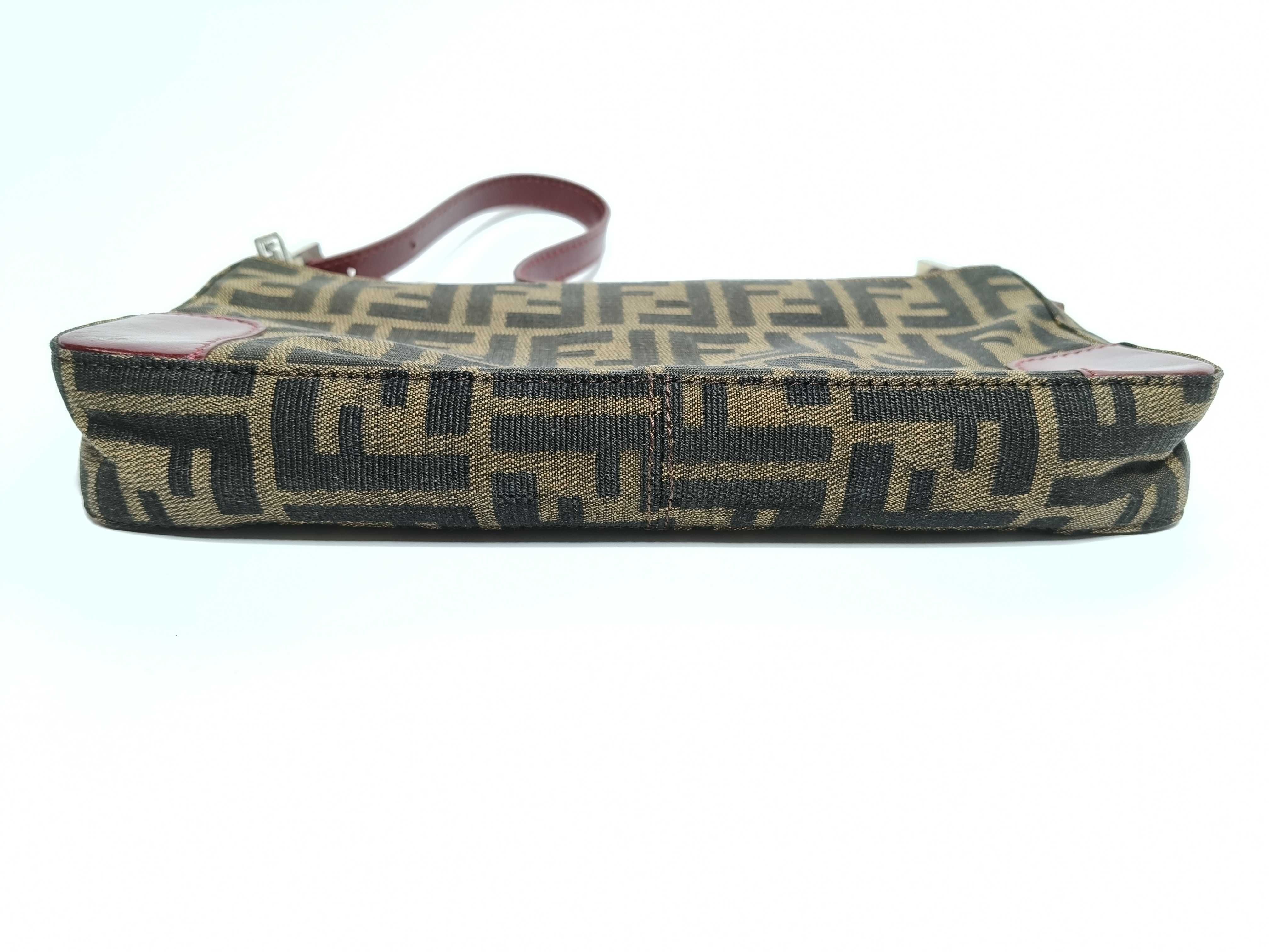 Zucca pattern pouch, canvas and leather handbag — view 8