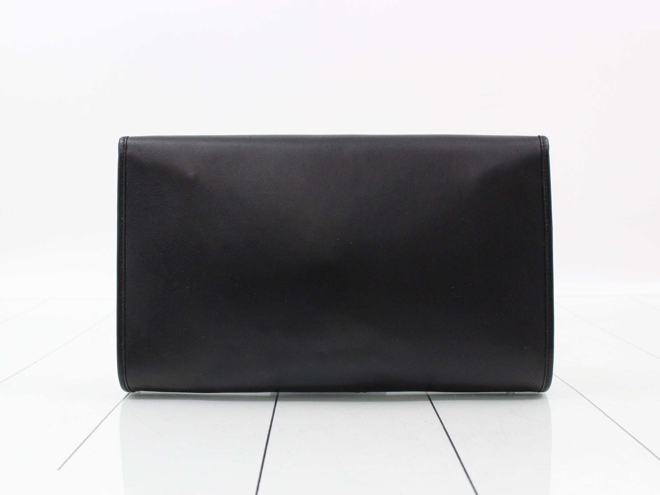 Leather chain shoulder bag, black — view 2