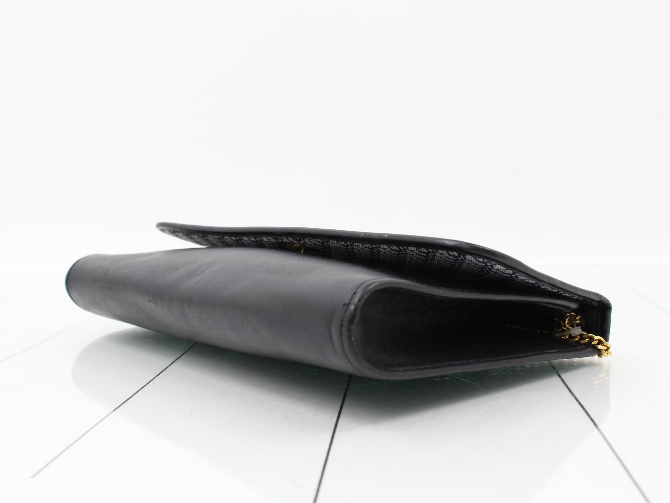 Leather chain shoulder bag, black — view 6