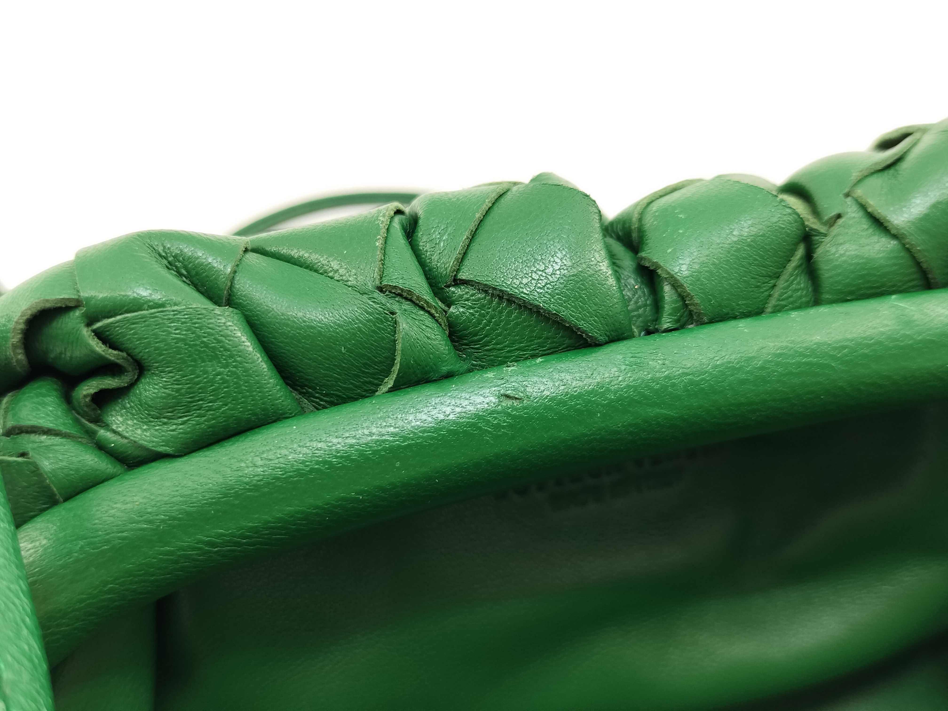 Intrecciato Mini Shoulder Bag, Green — view 12