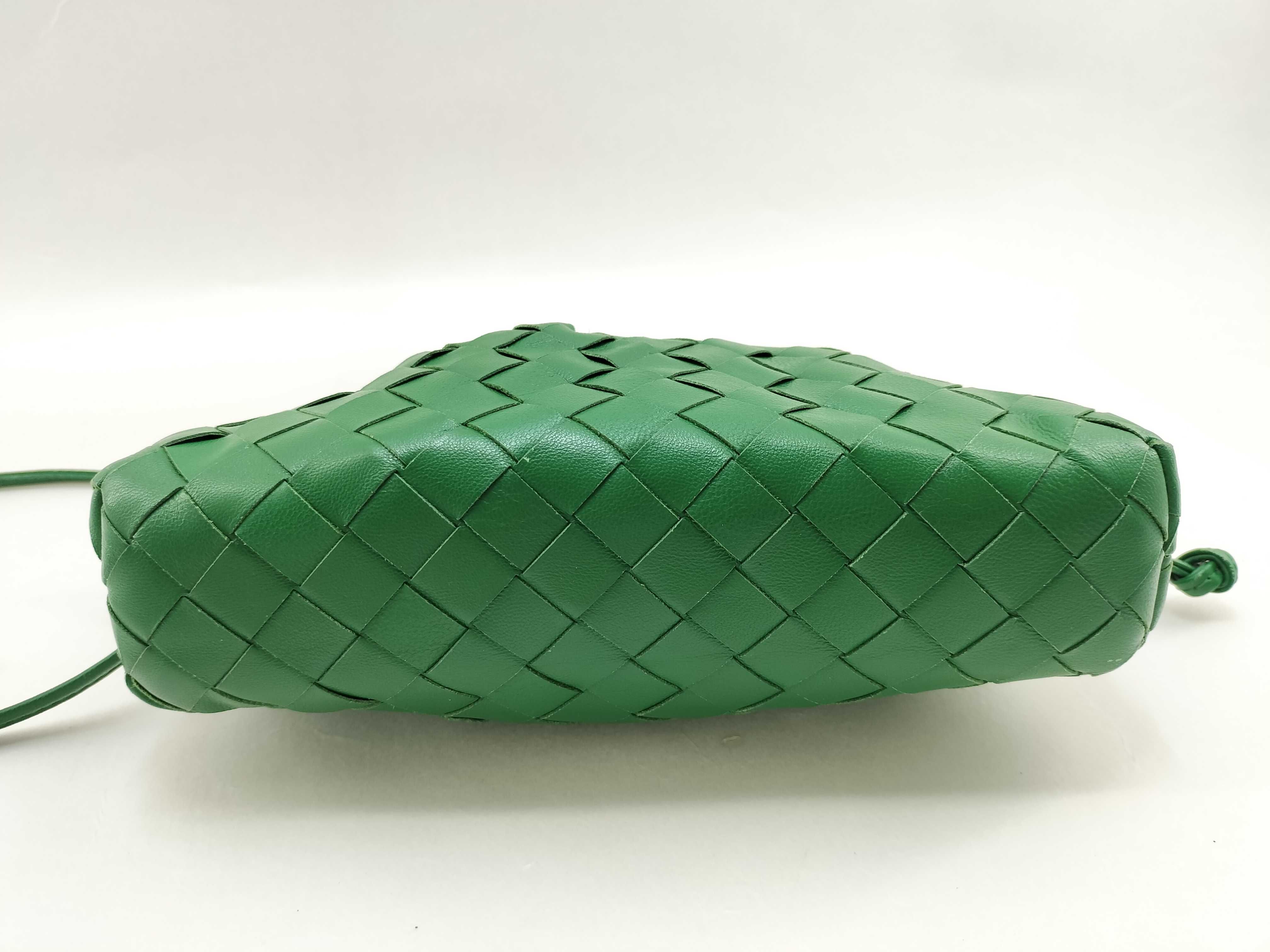 Intrecciato Mini Shoulder Bag, Green — view 3