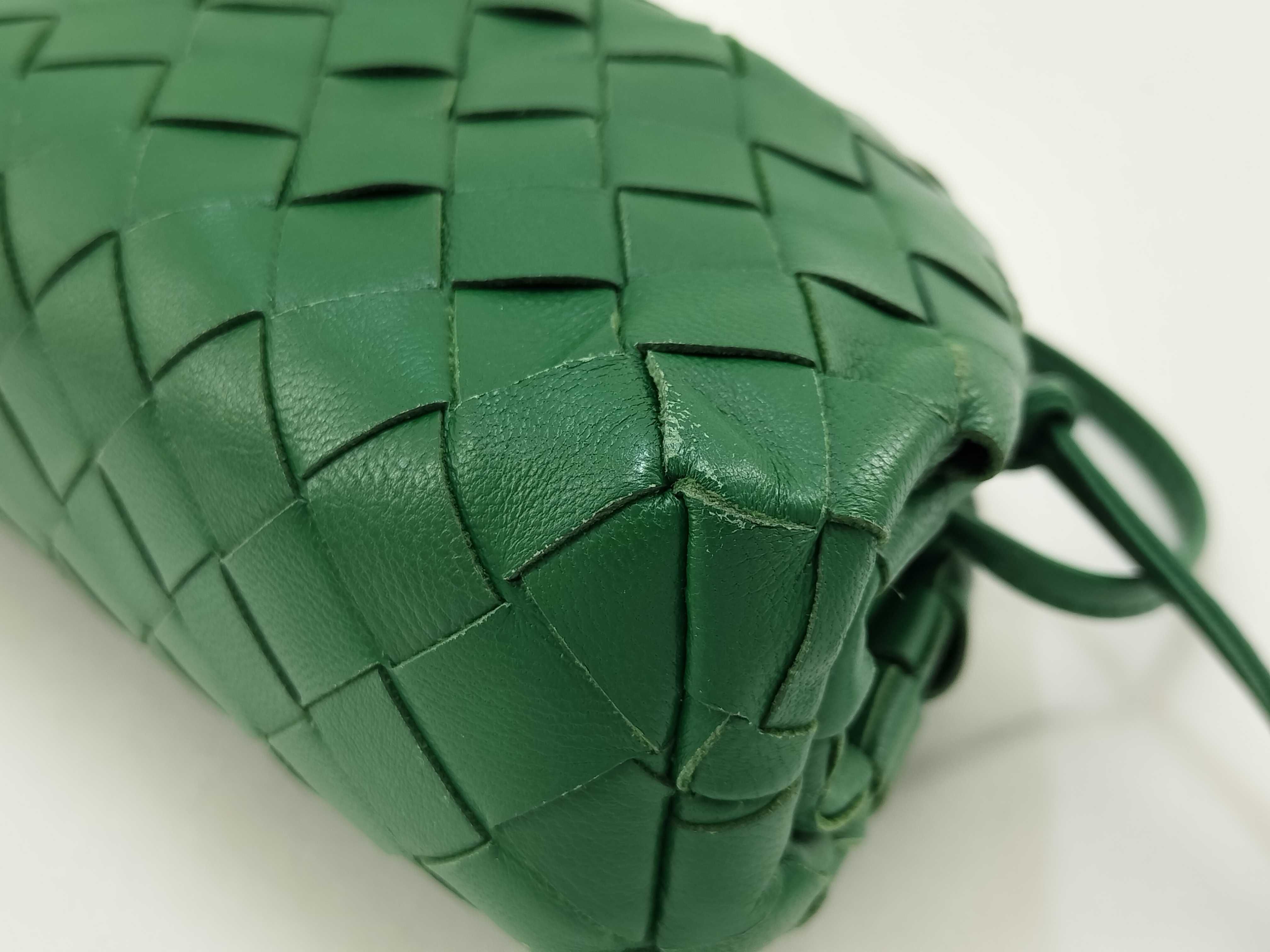 Intrecciato Mini Shoulder Bag, Green — view 4