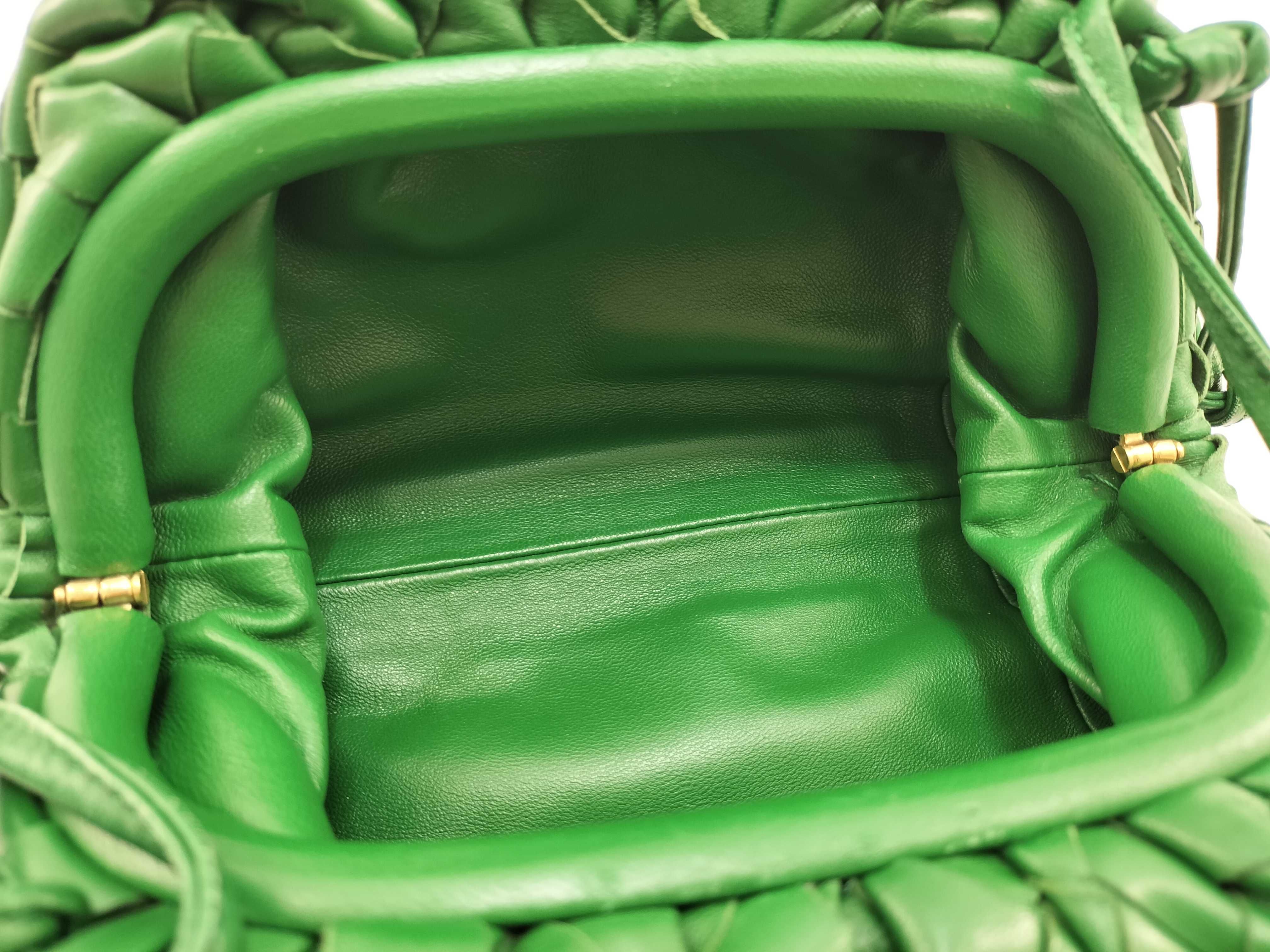 Intrecciato Mini Shoulder Bag, Green — view 9