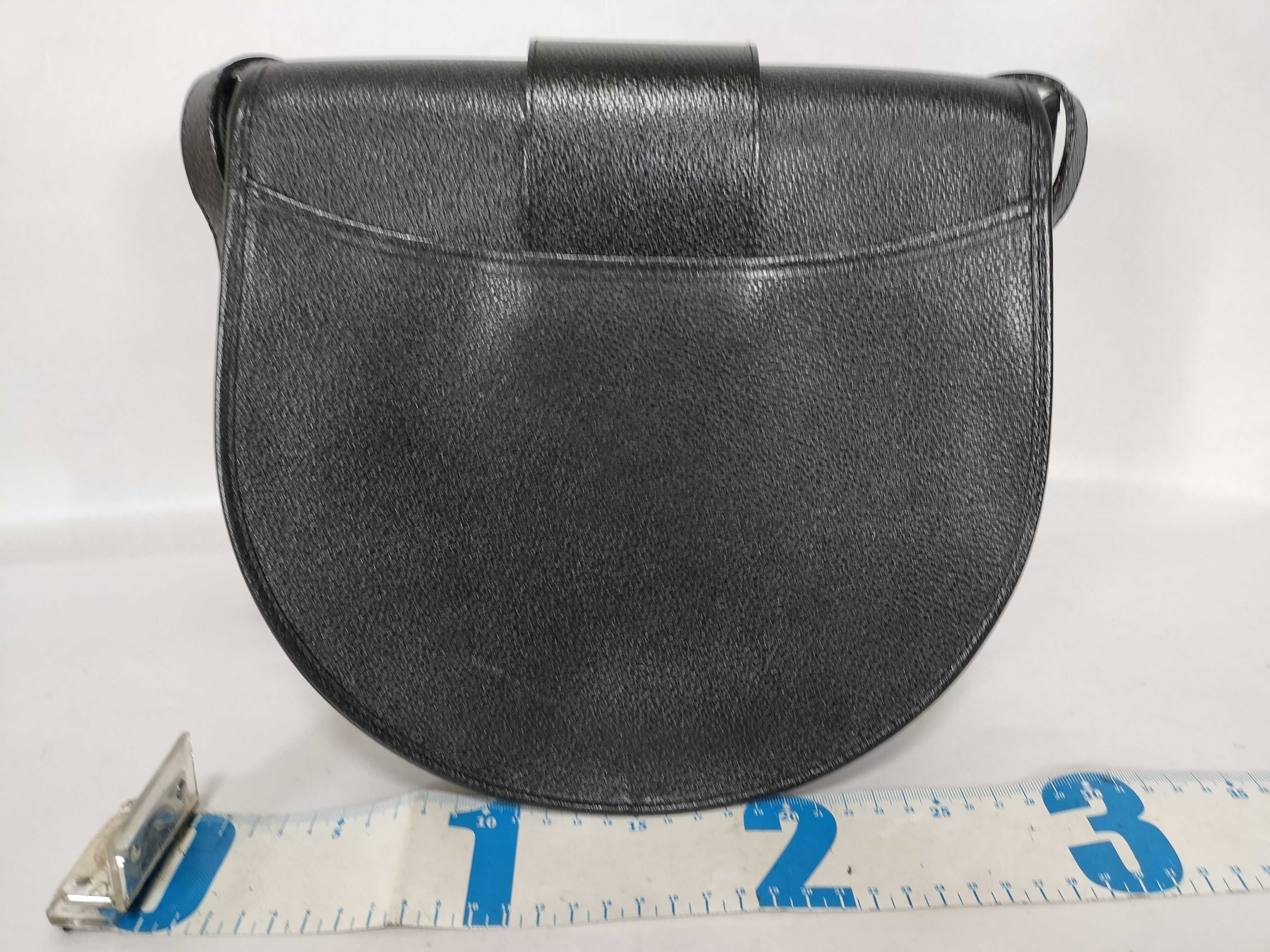 grained leather shoulder bag with flap — view 2